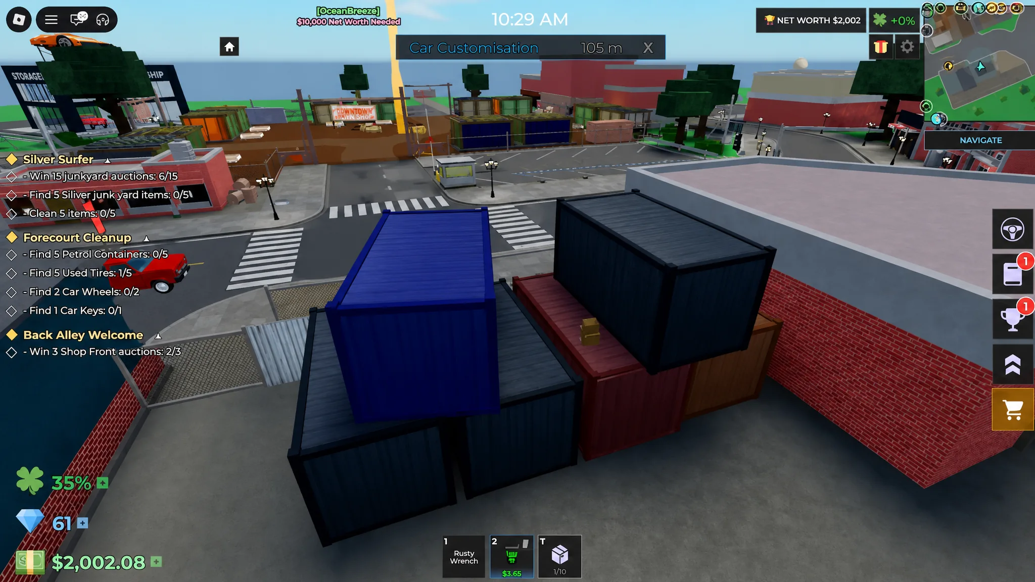 image showing location of the Leather Backpack Lost Item