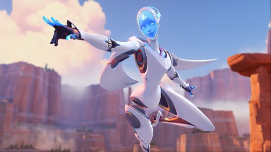 Overwatch 2 characters: a white and blue human-like robot