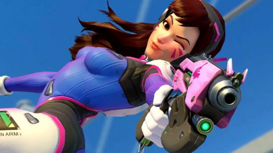 Overwatch 2 tier list: D.Va taking aim with her pistol