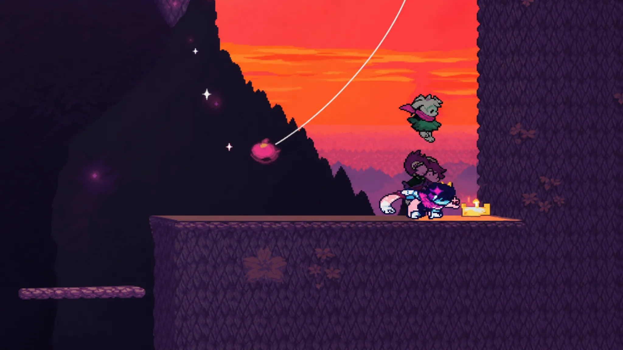 Pink bell in a cave after the windmill puzzle