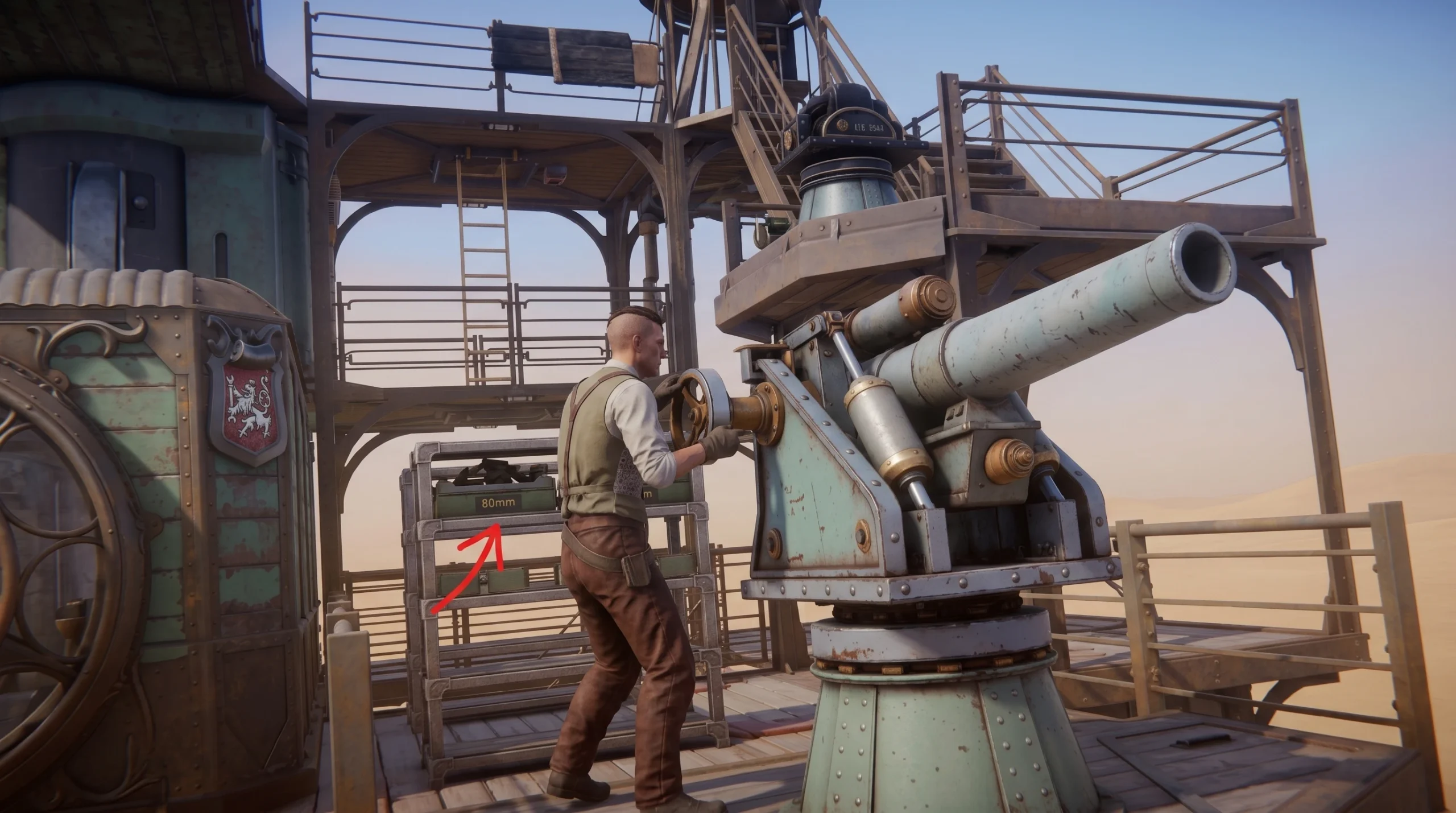 Using the 80mm cannon in SAND: Raiders of Sophie
