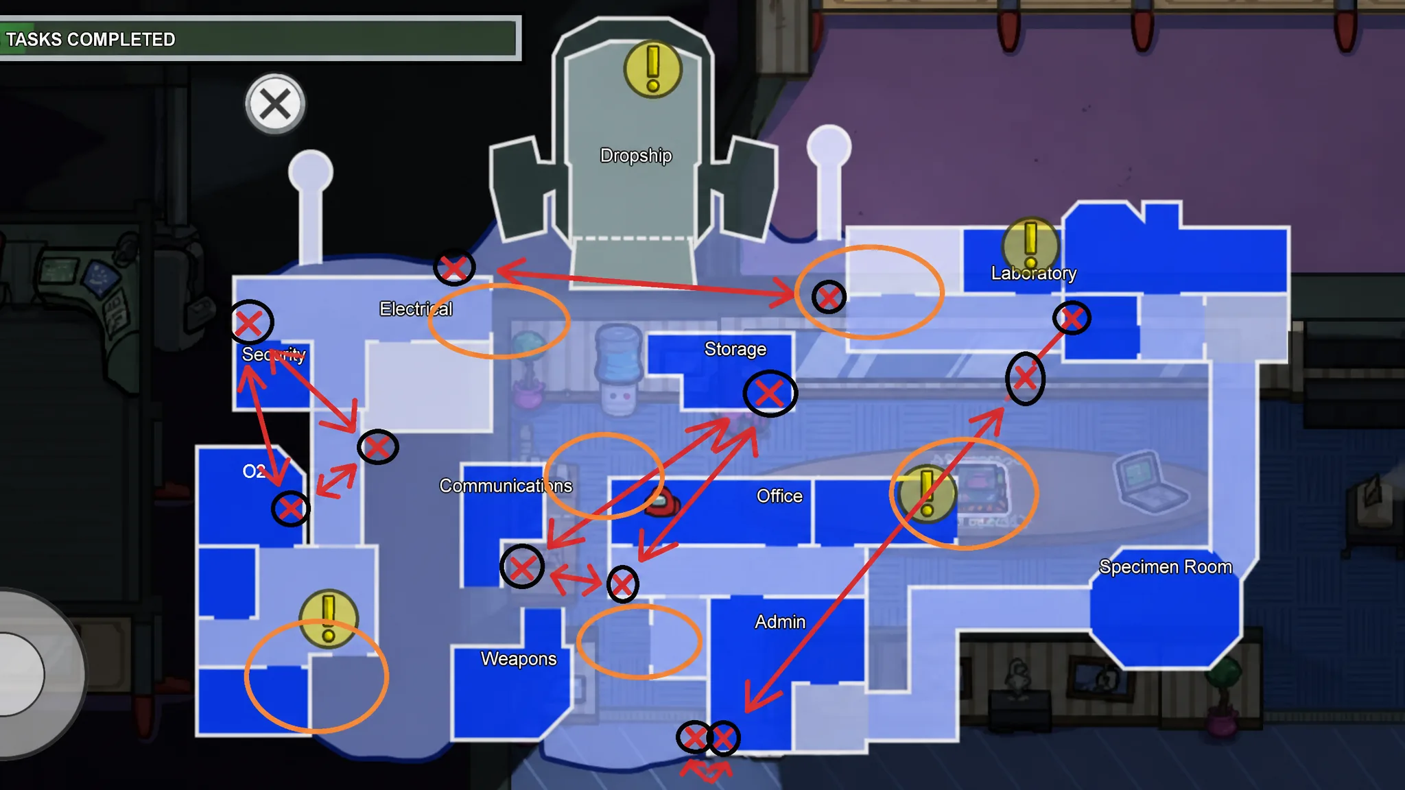 The Polus map from Among Us