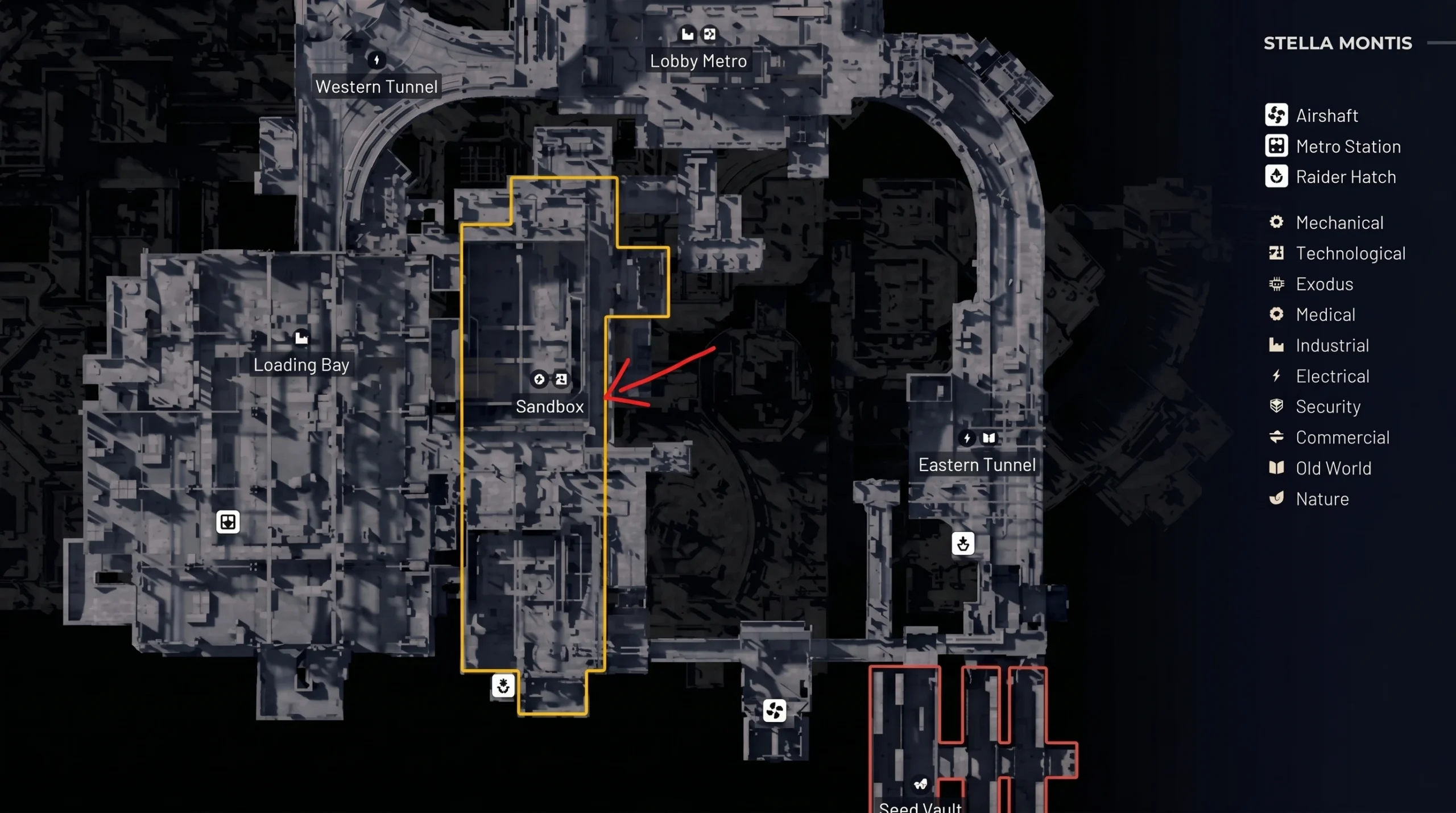 Arc Raiders Stella Montis: a map of a tunnel network