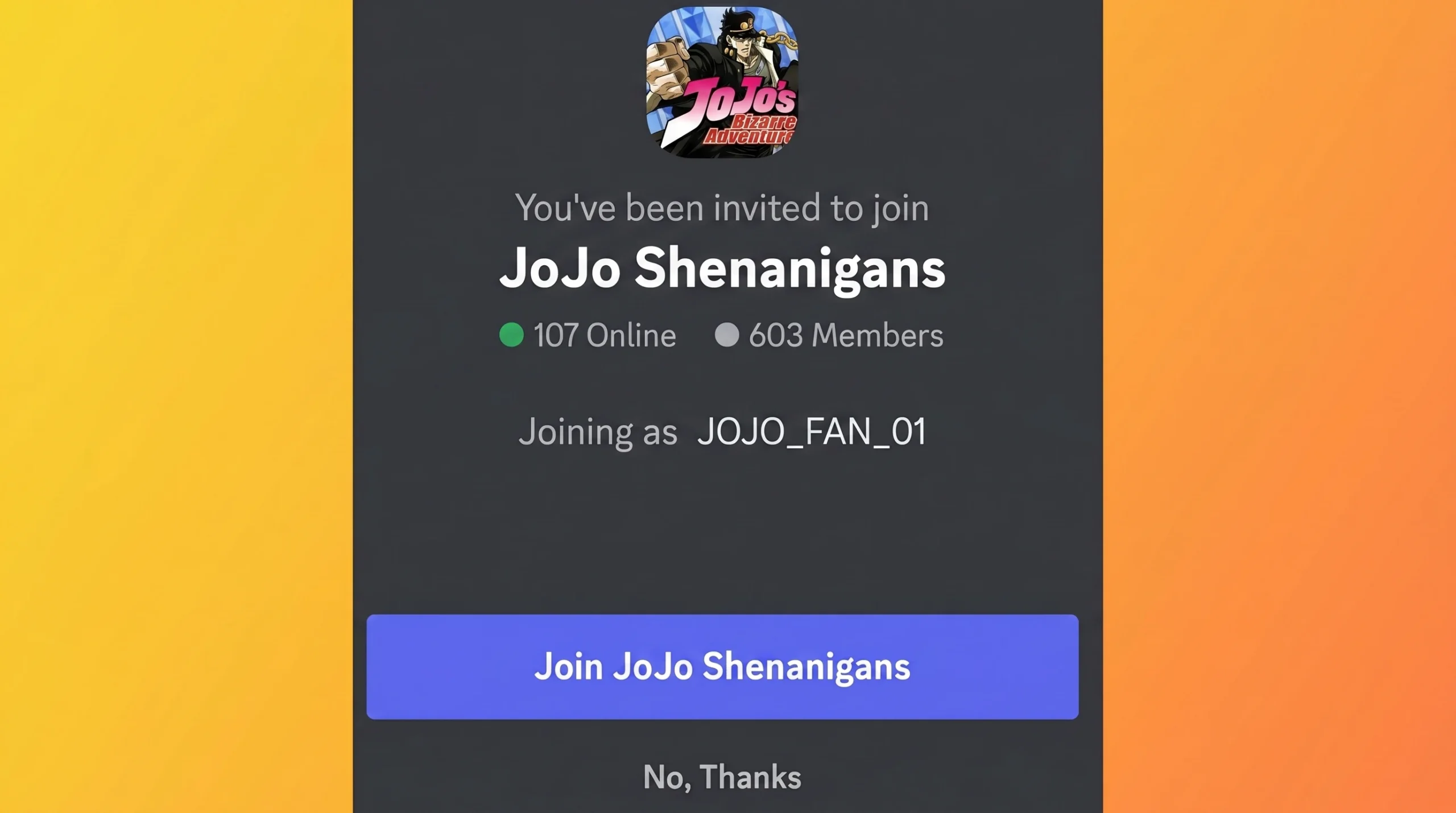 Jojo Shenanigans codes: An image of the Jojo Shenanigans Discord server