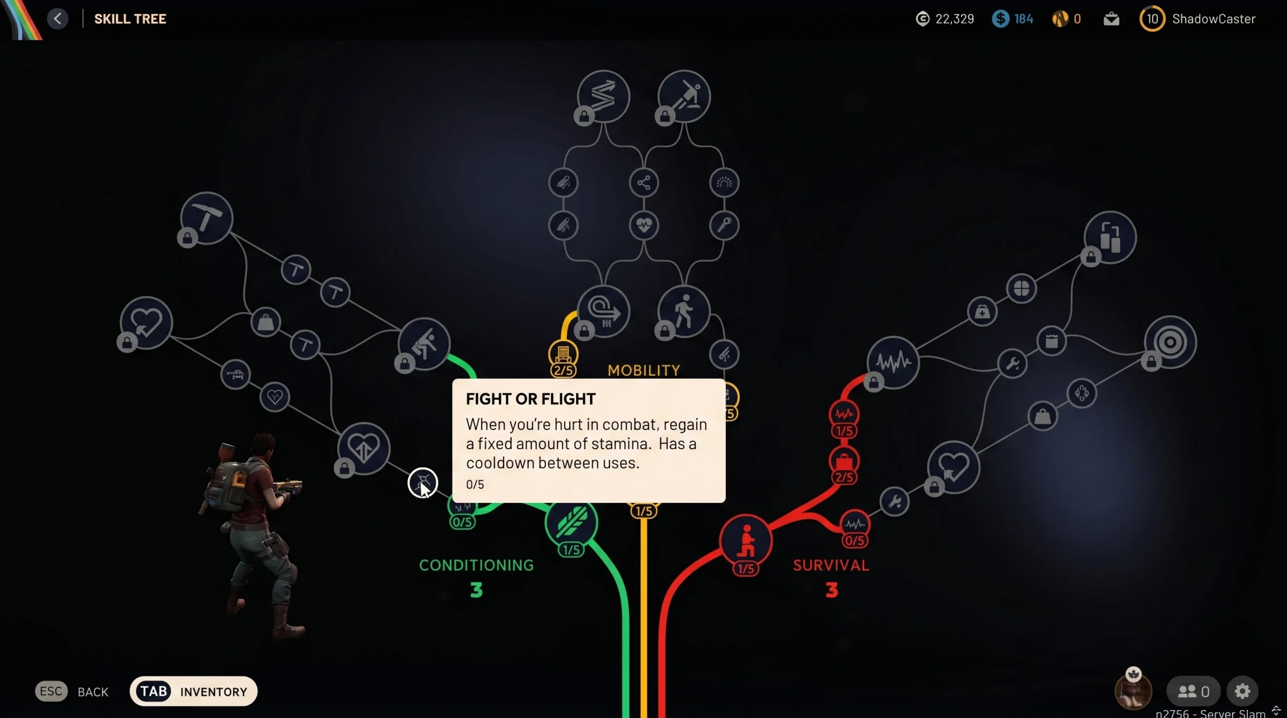Best Arc Raiders builds and skills: a skill tree showing all upgrades for the player character in a videogame
