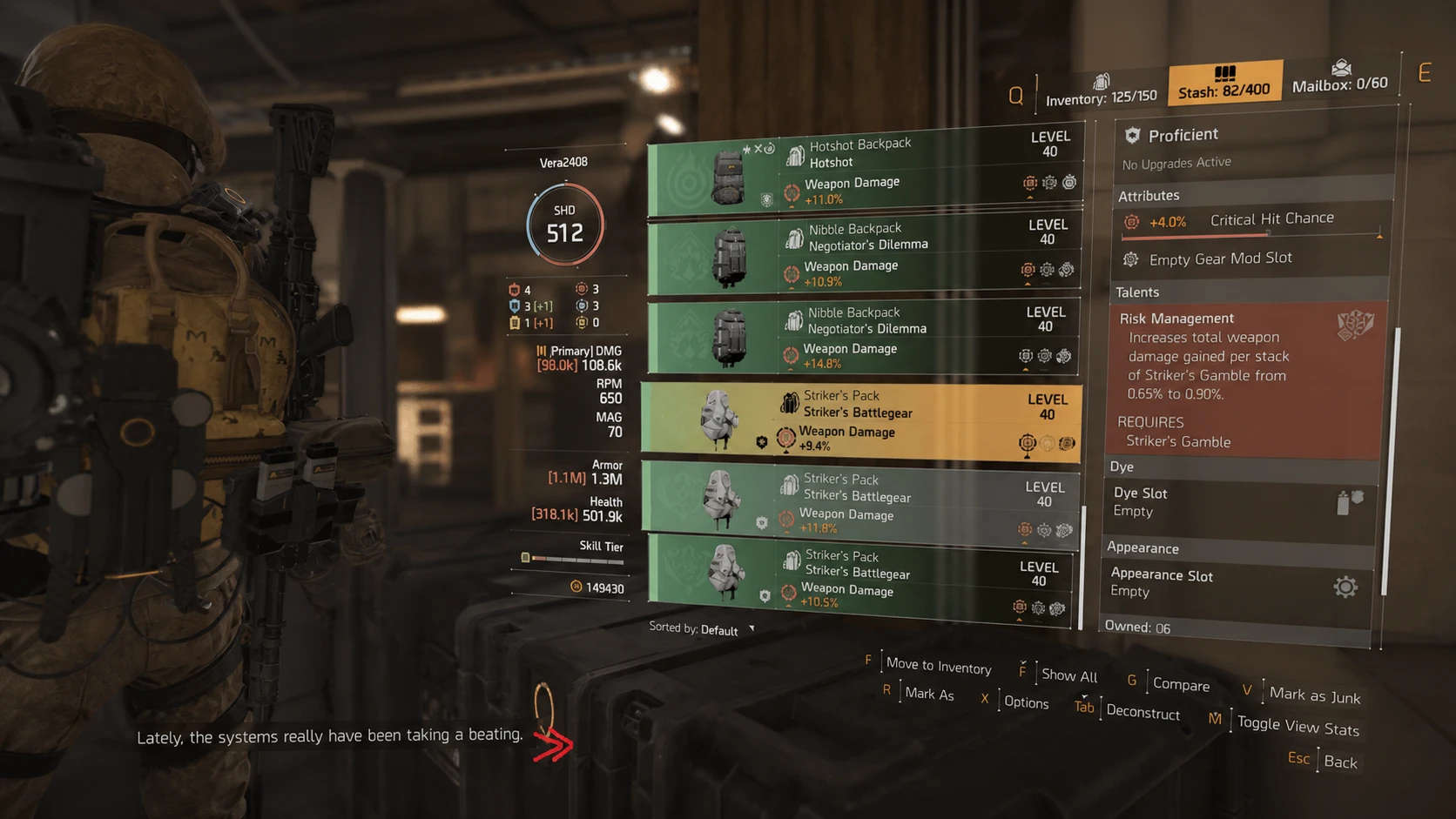 Striker's Gear in The Division 2