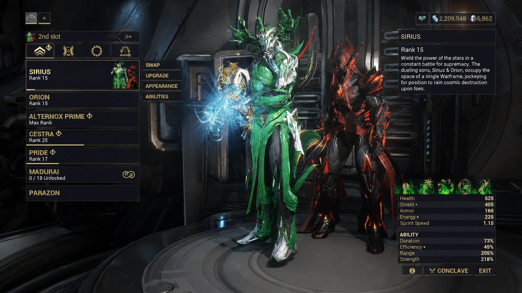 Sirius and Orion in Warframe