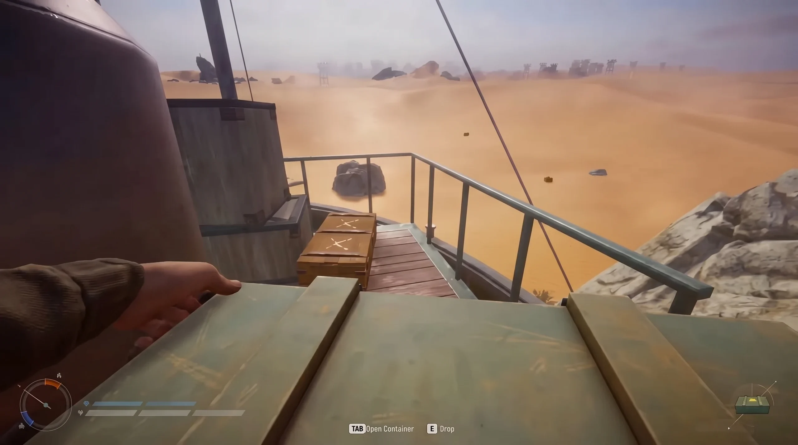 Jumping off a moving Trampler to bait enemies