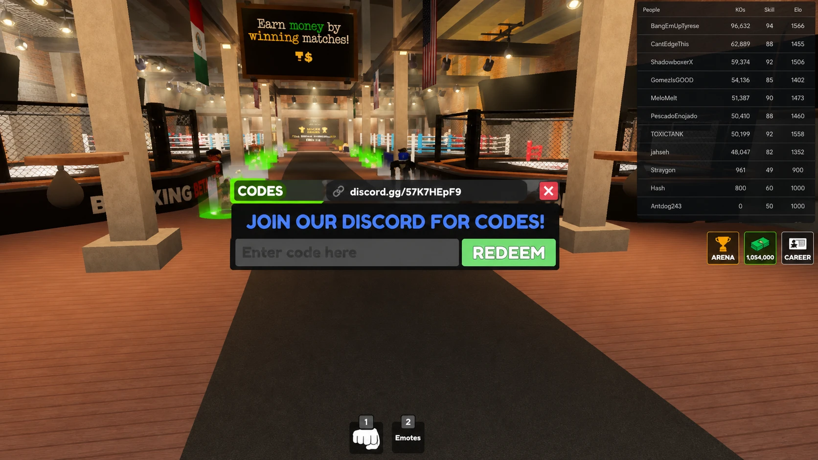 Boxing Beta codes redemption screen