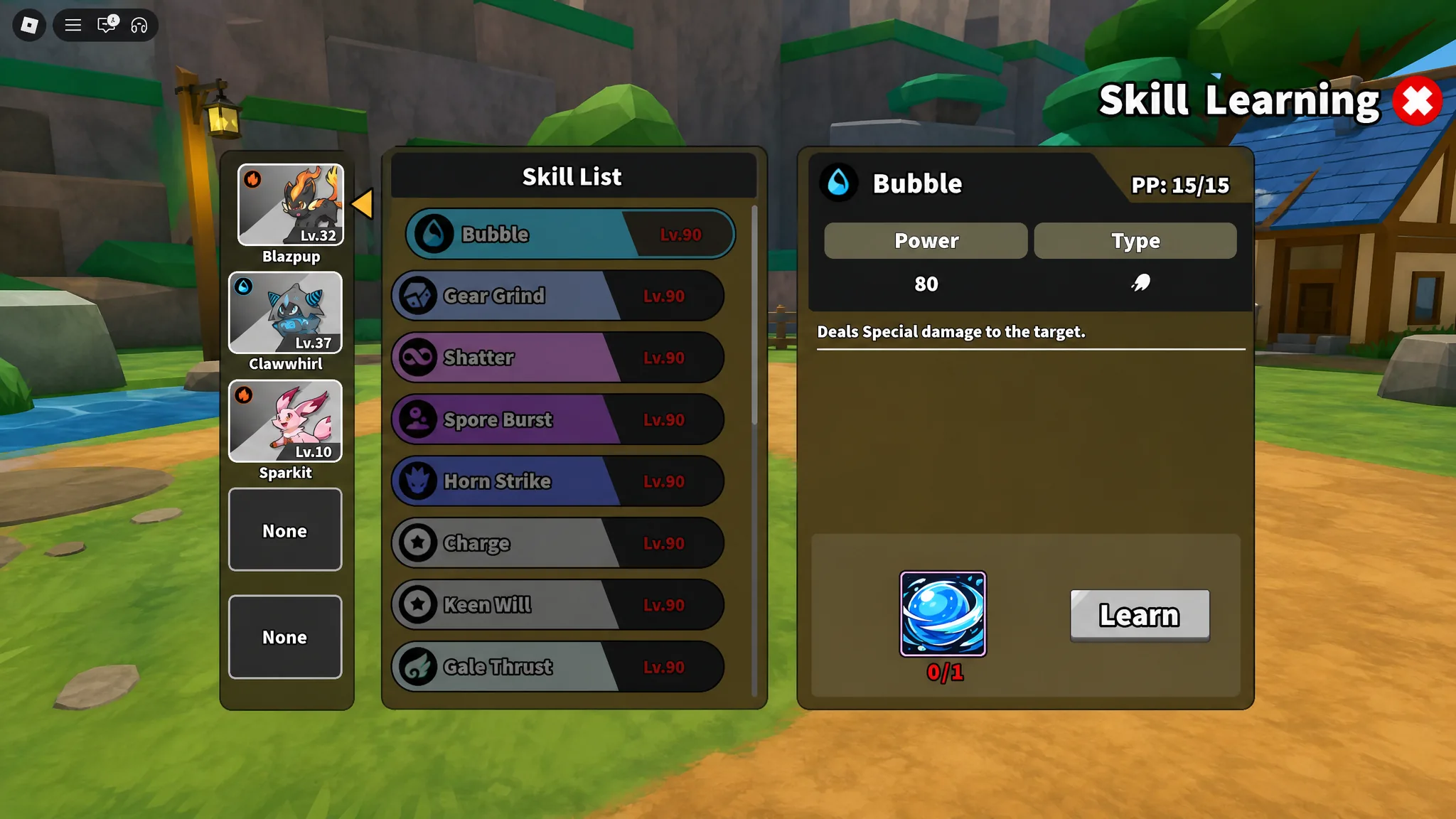 image showing the Skills Shop in Evomon