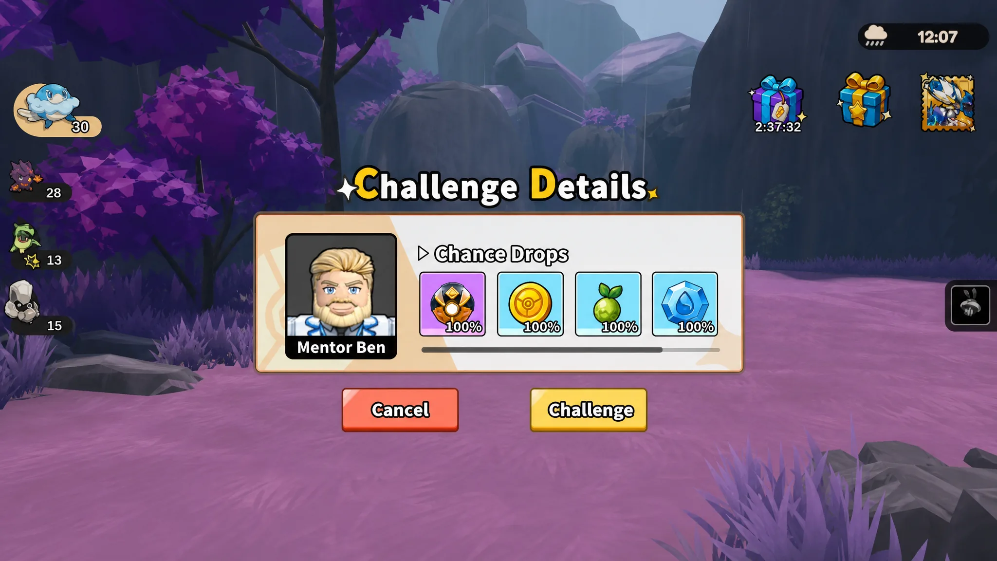 Trainer NPC Ben in Evomon that drops Evo Materials