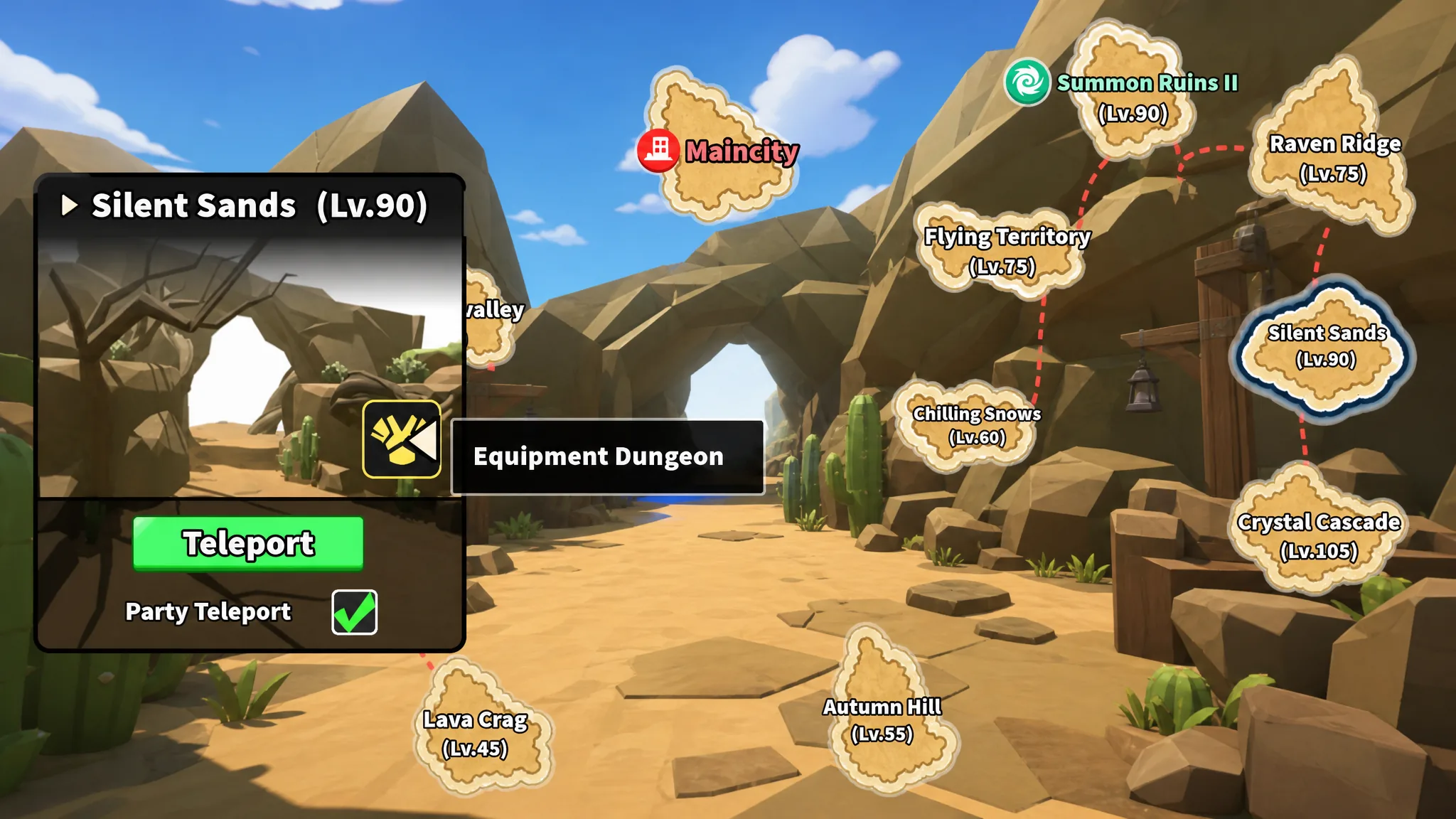 Equipment Dungeon in Evomon
