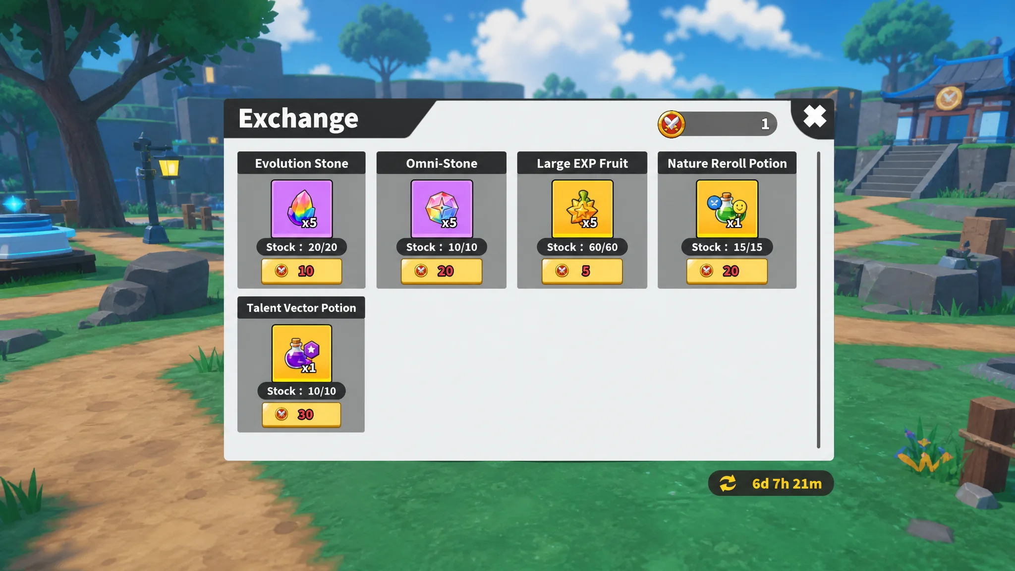 Exchange Shop in Evomon