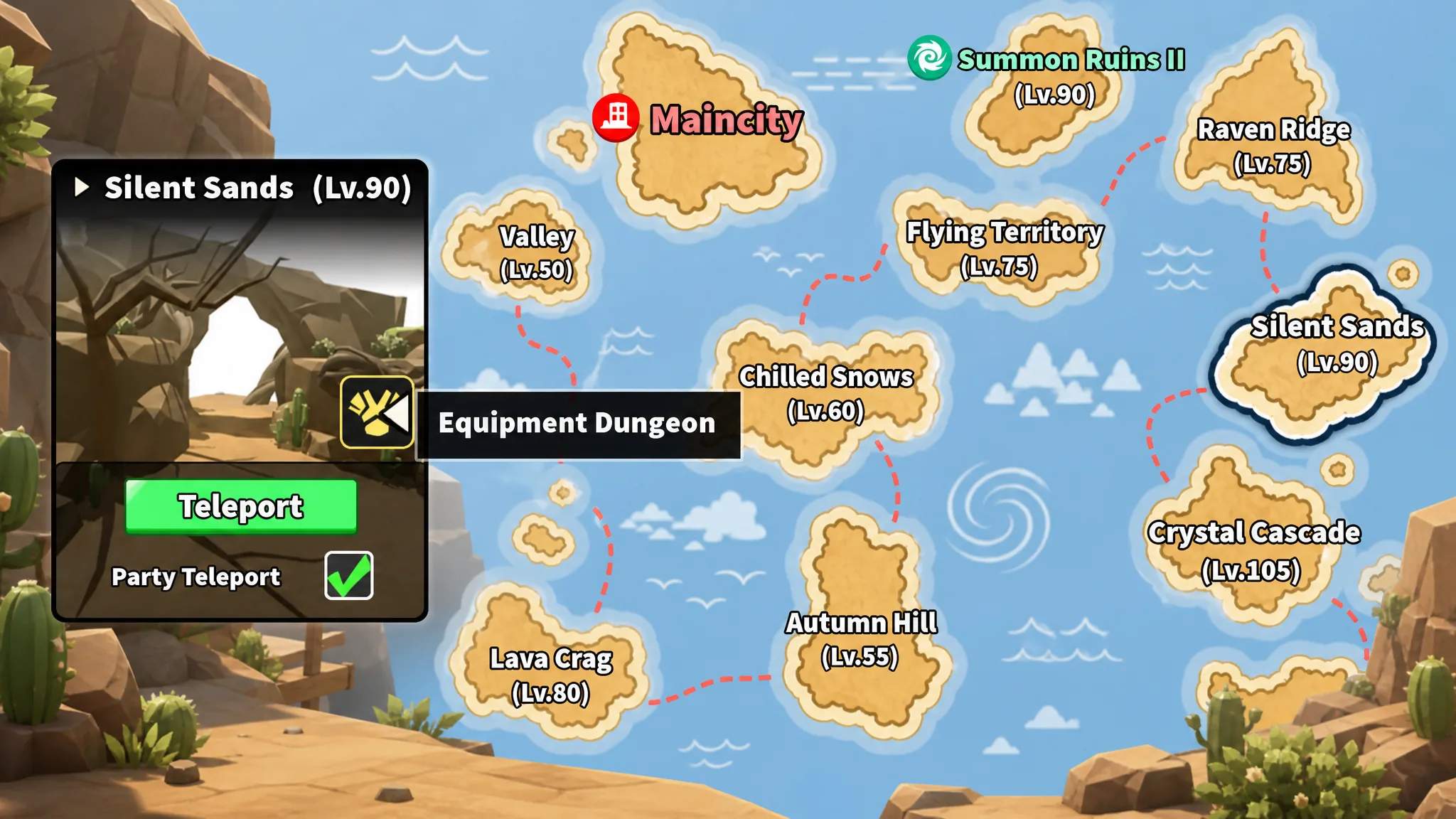 Equipment Dungeon in Evomon