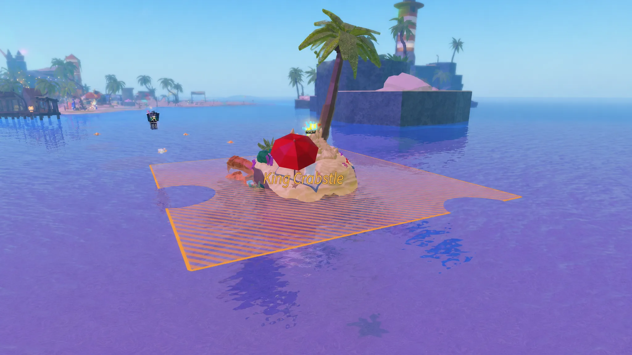 A player catching the King Crabstle using a rod