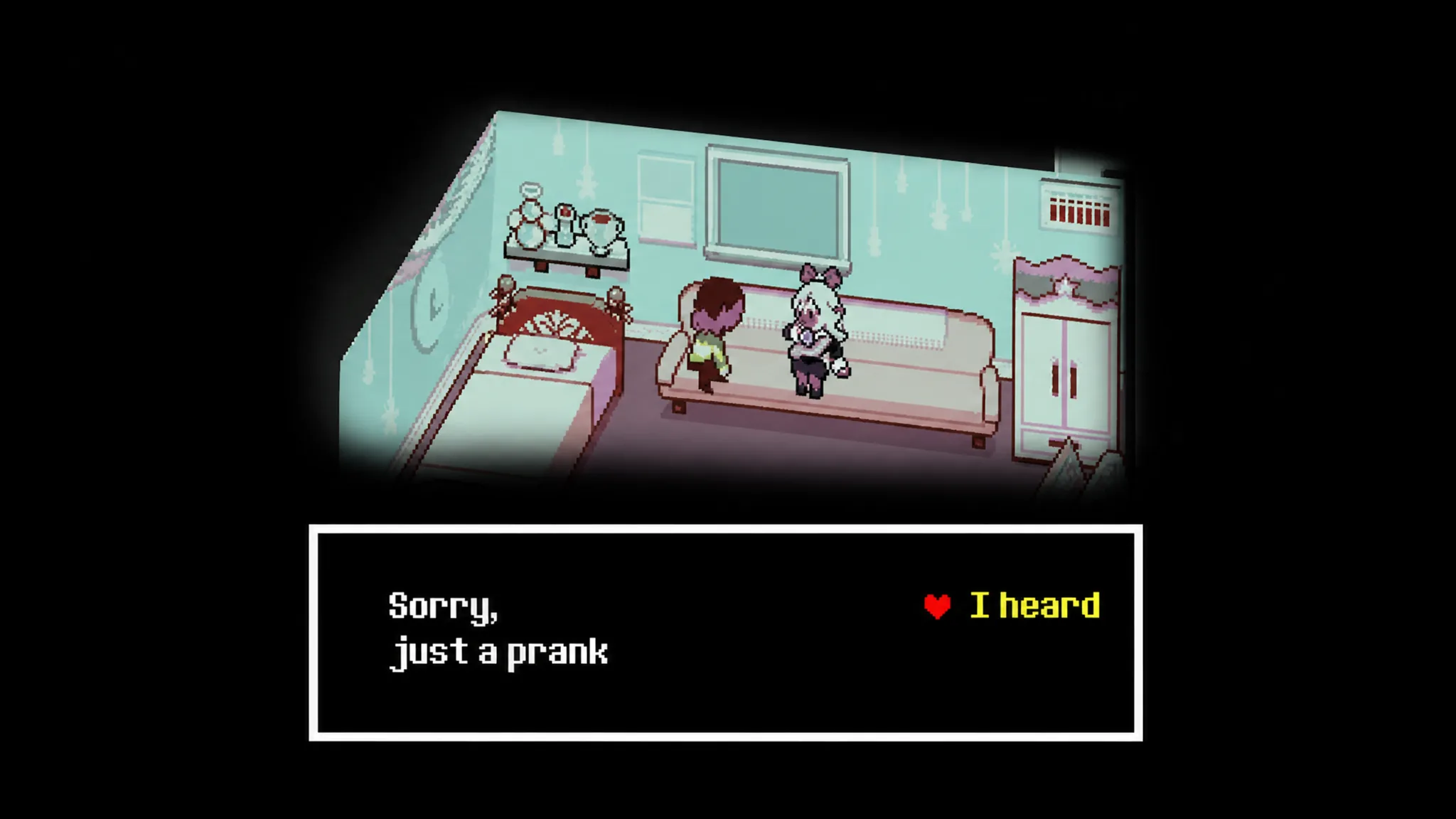 Dialogue choices with Noelle during the Chapter 4 Weird Route in Deltarune