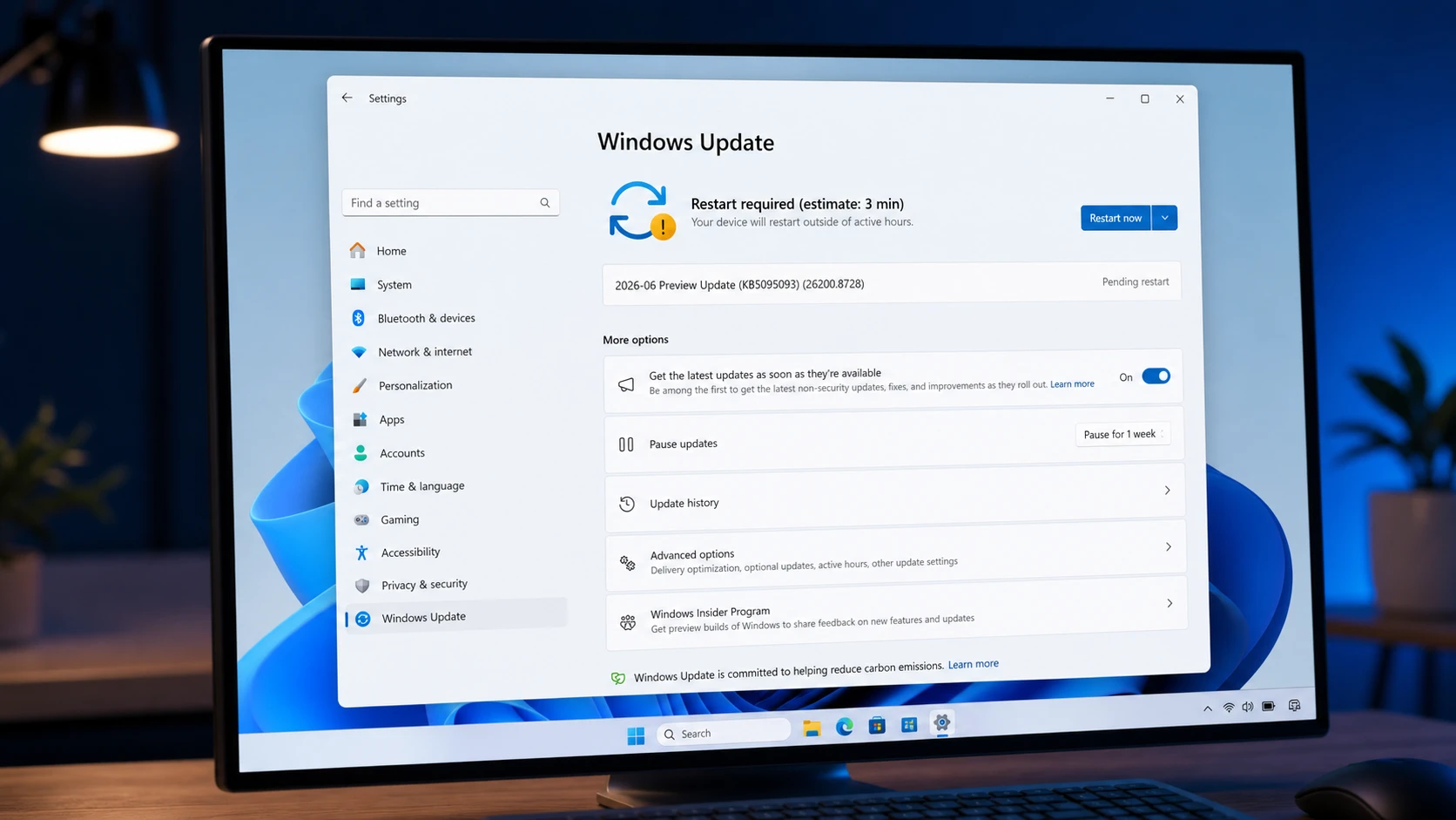 Windows 11 KB5095093 preview brings Point-in-time Restore (build 26200.8728)