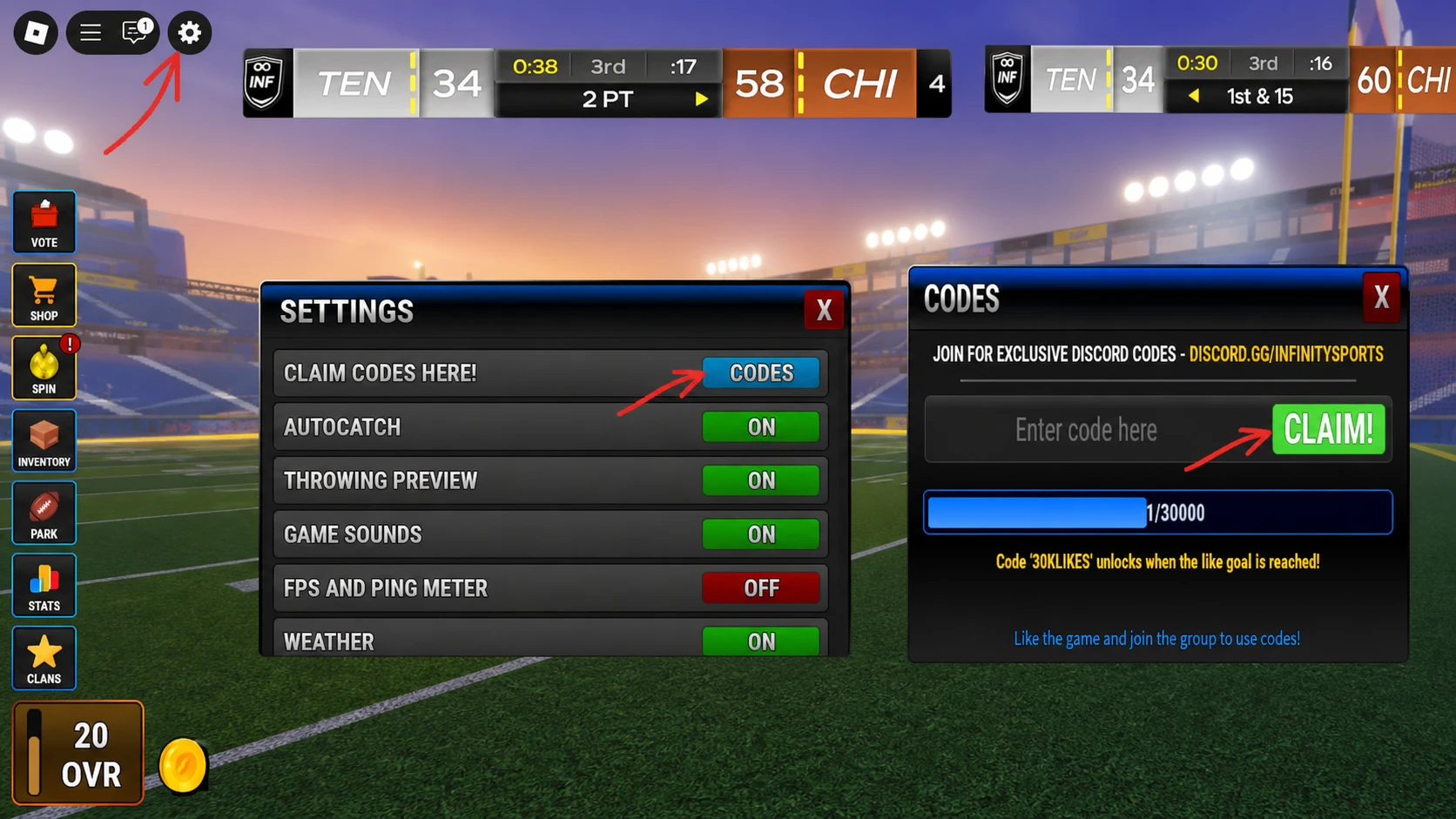 redeem Football Legends codes Roblox