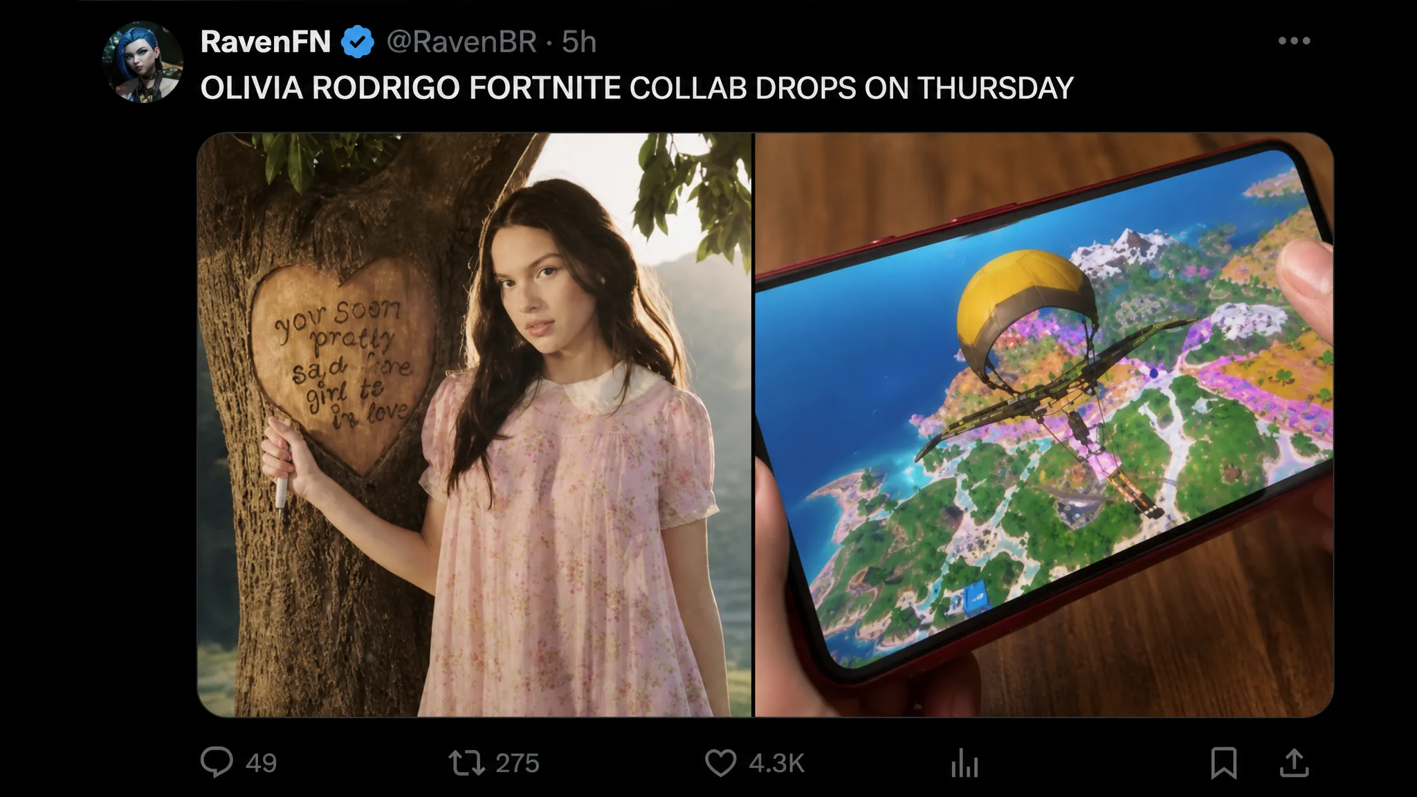 Fortnite 41.10 Olivia Rodrigo Collab