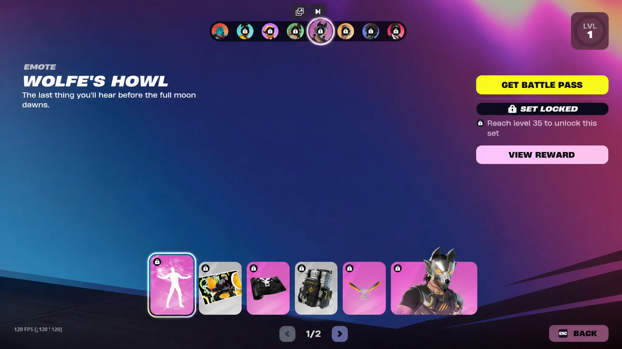 Fortnite Chapter 7 Season 3 Wolfe Set