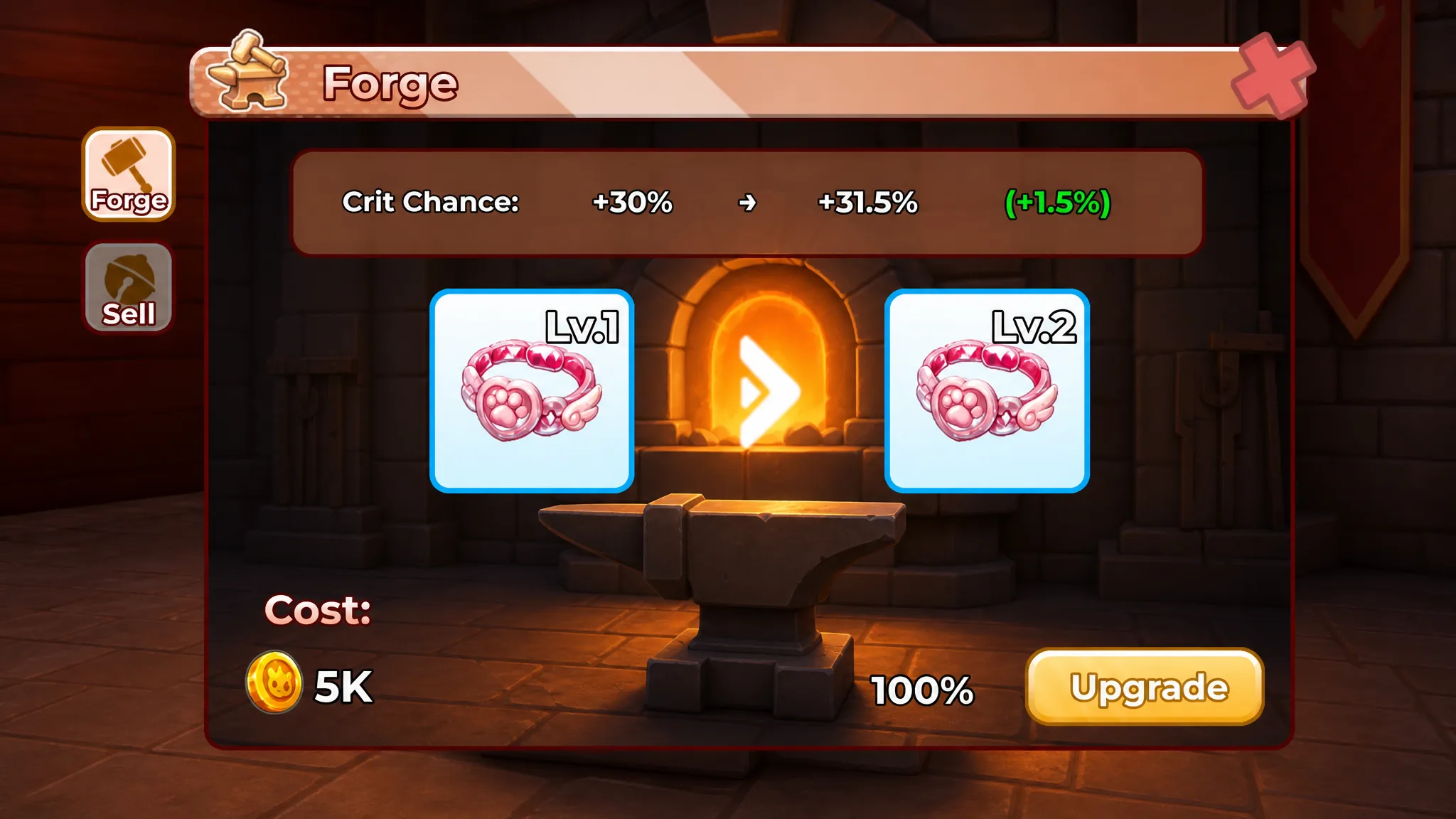 Gear upgrade in Blox Monsters