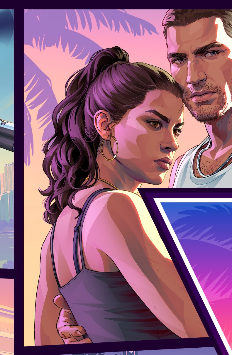 Lucia and Jason on the Grand Theft Auto VI cover art