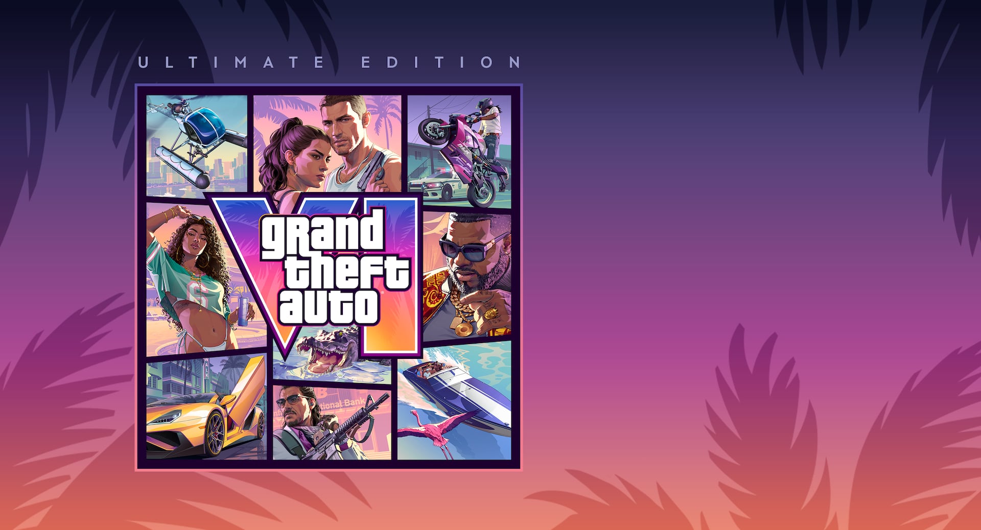 GTA 6 Ultimate Edition cover art with Jason and Lucia