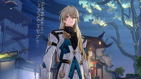 Honkai Star Rail's Luocha in the Xianzhou Luofu looking stoic