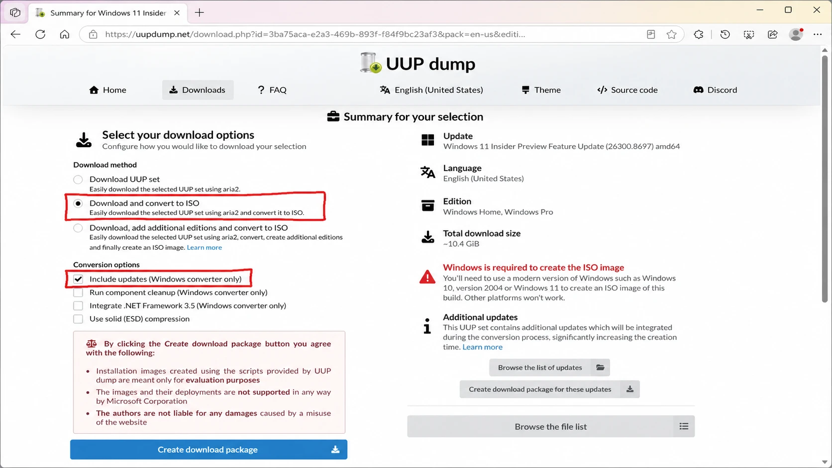 UUP Dump download and convert 26H2 ISO script