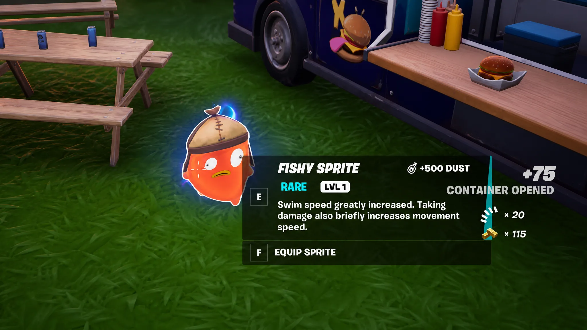 Finding a fishy sprite in fortnite