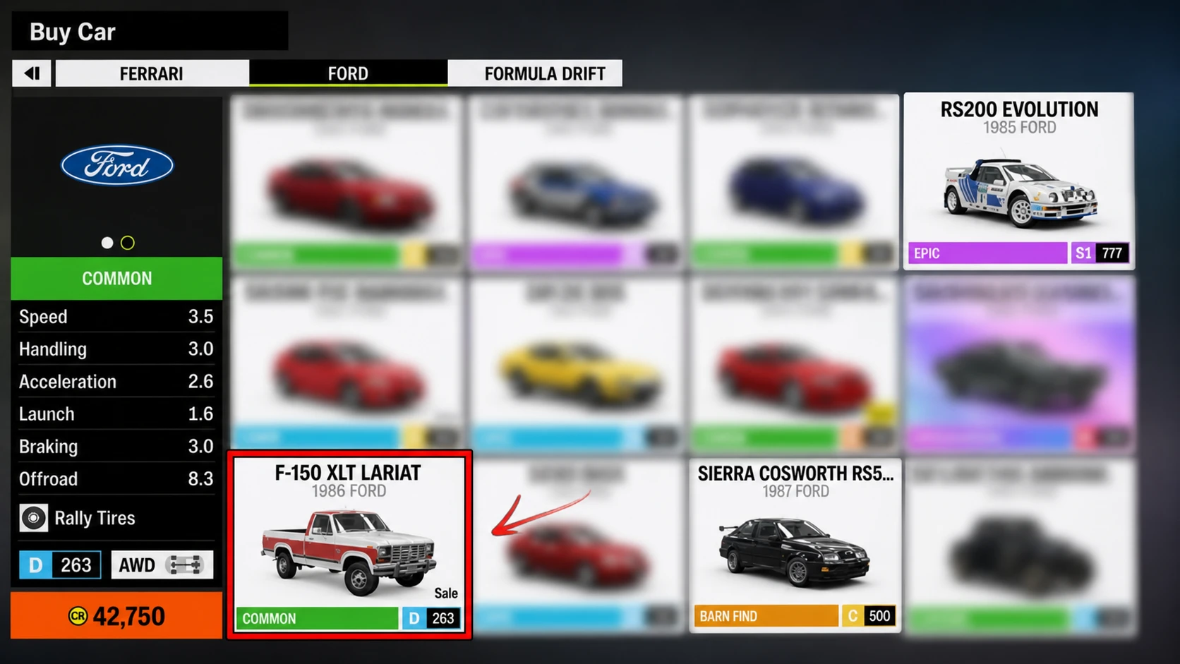 A Ford parked at the Temple of Nachi Falls in Forza Horizon 6