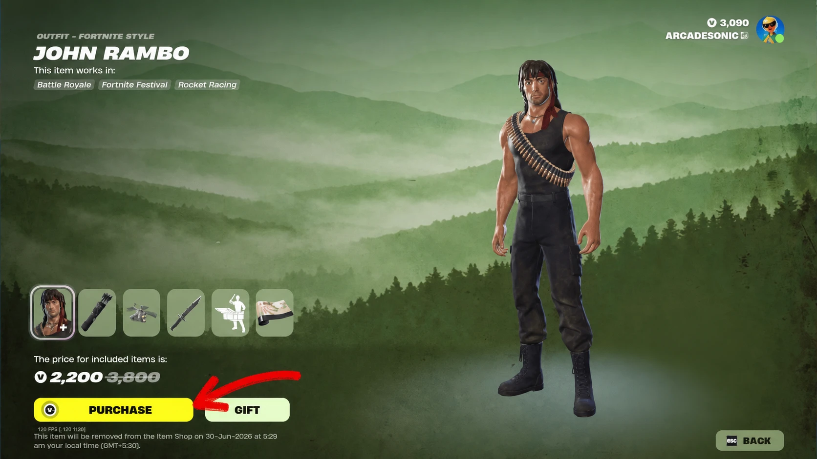 Fortnite Rambo Item Shop