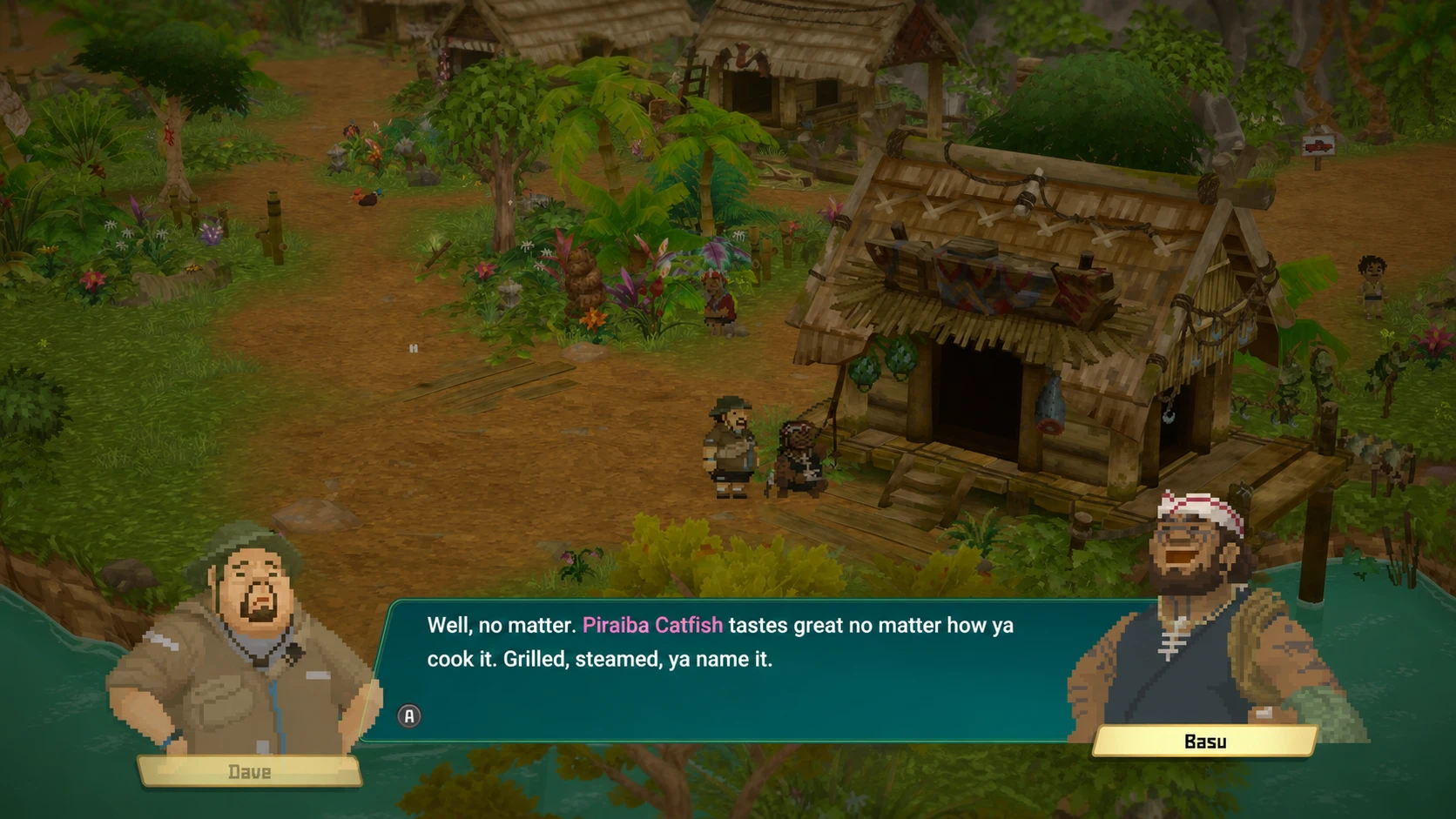 Dave talking to Basu about fish