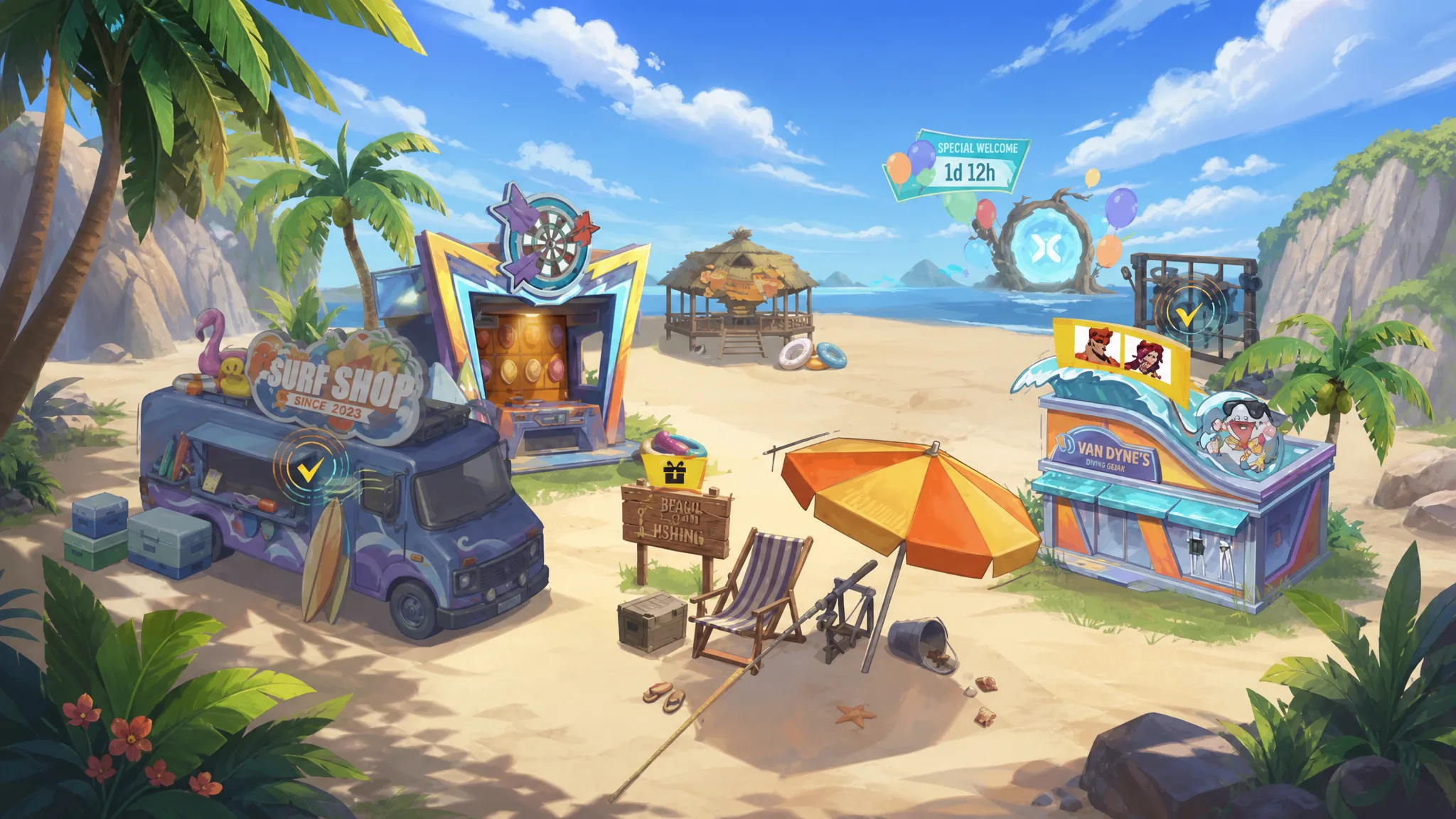 Beach portal marked for uplifting welcome rewards in marvel rivals