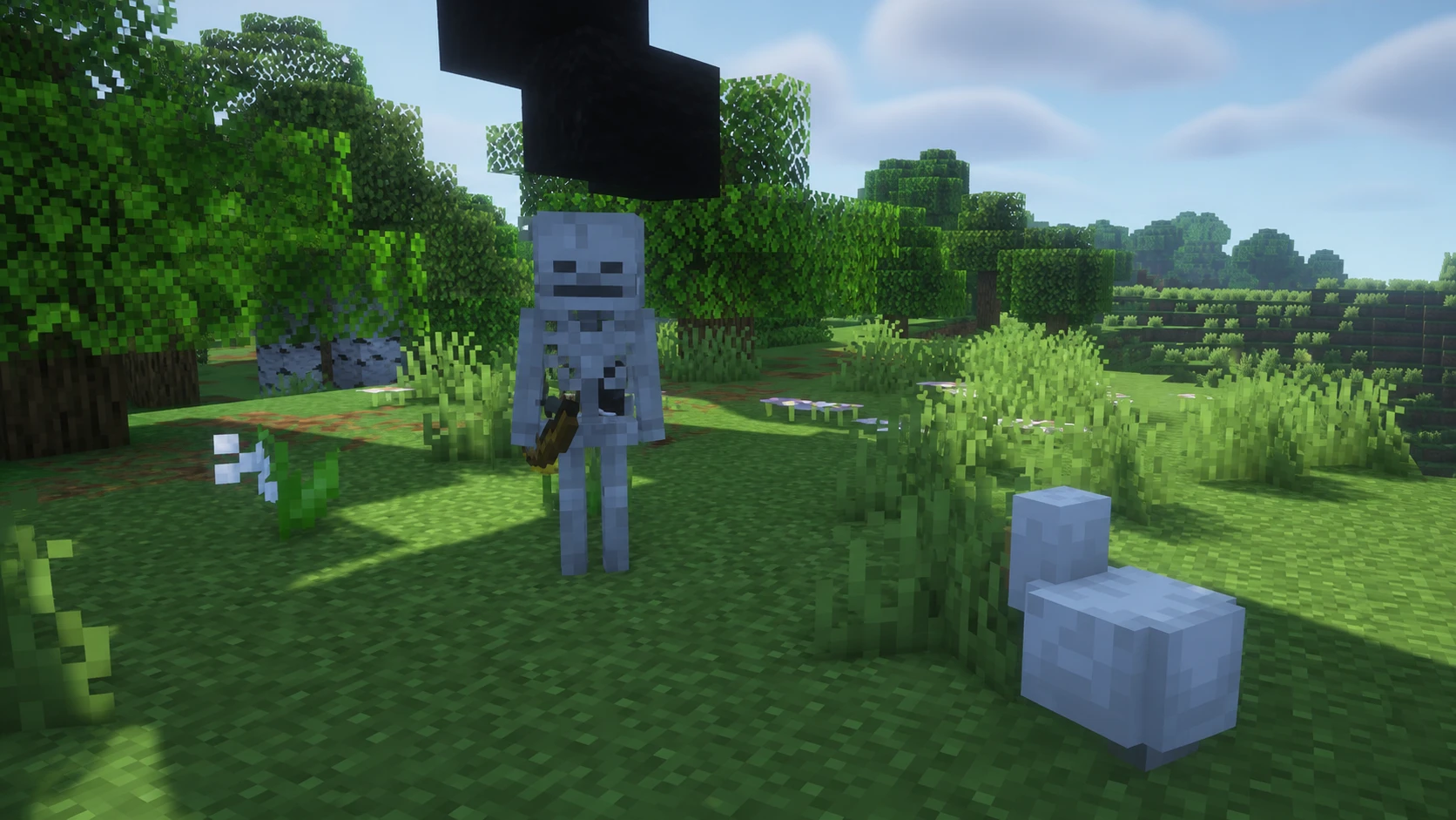 Use Skeleton bones for Bone Meal to get White Dye in Minecraft