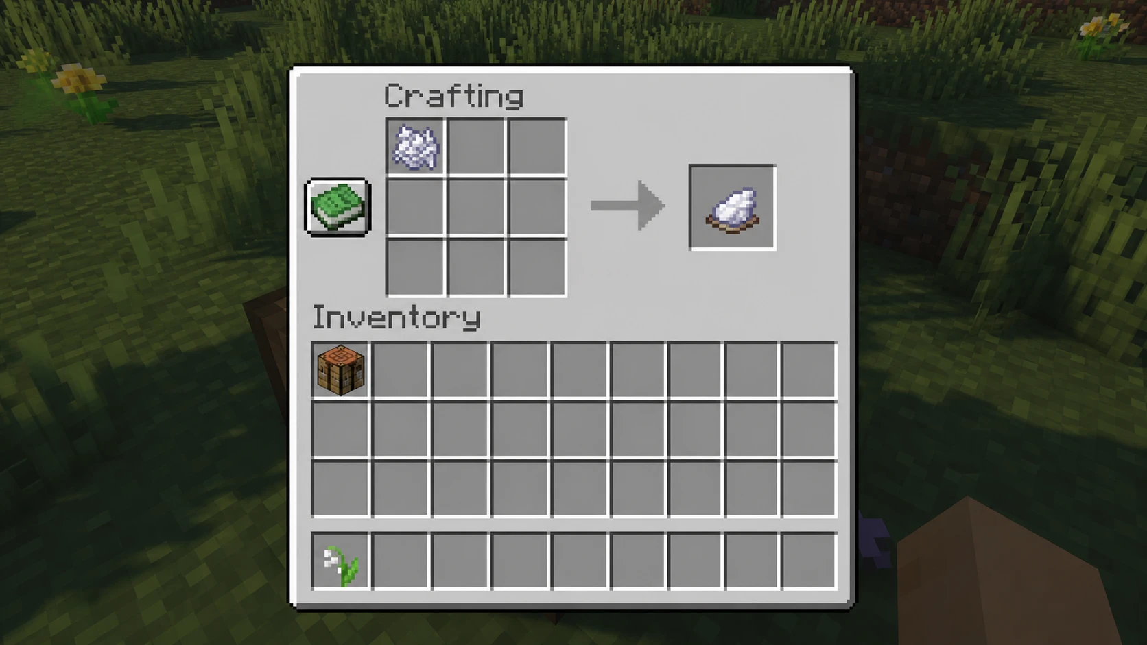 How to Make White Dye in Minecraft Crafting Recipe using Crafting Table