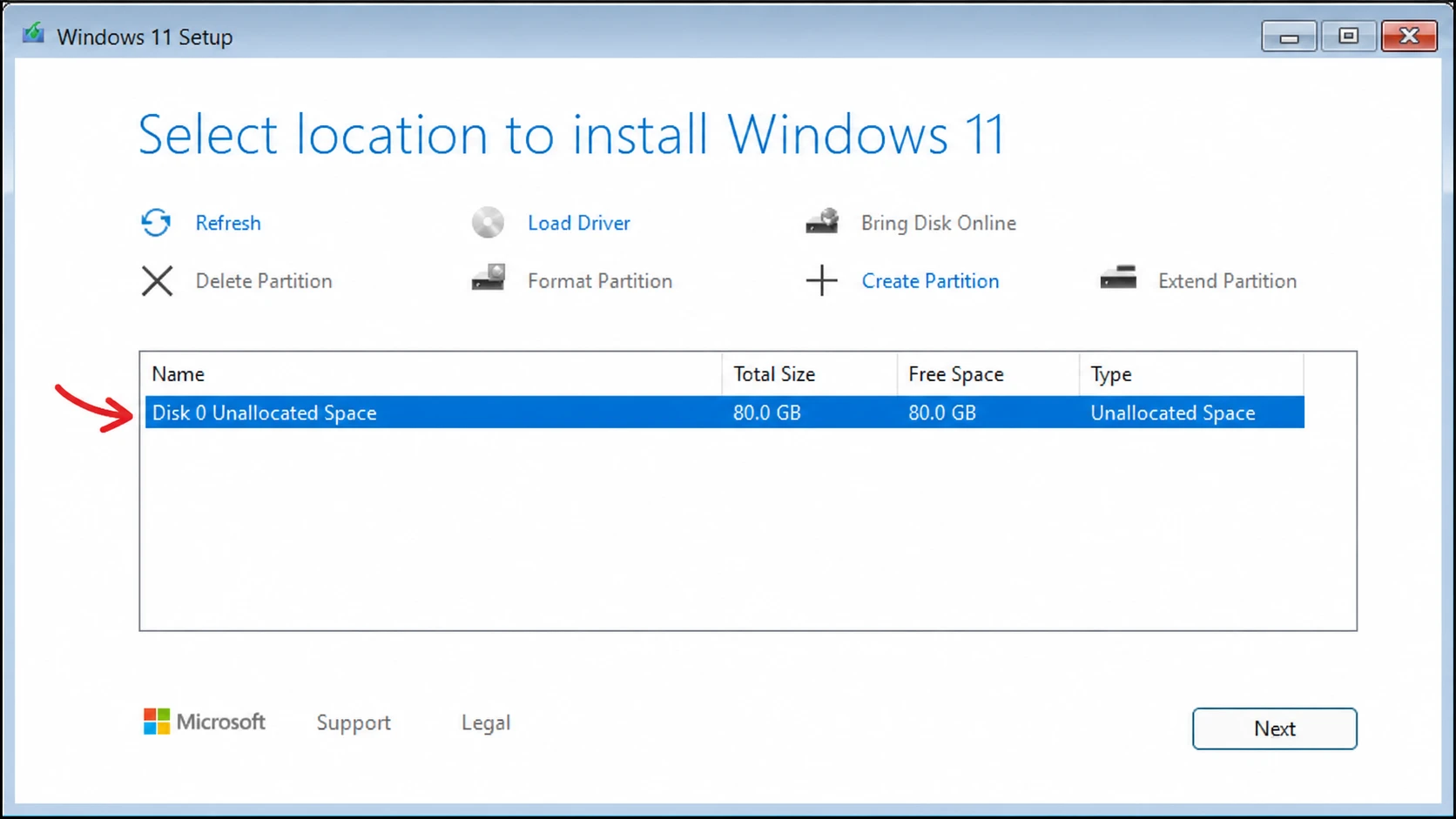 Clean install Windows 11 24H2 on unallocated space