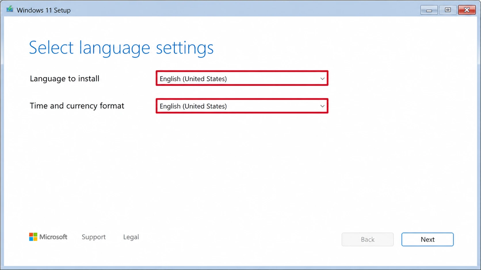 Windows 11 24H2 setup language option