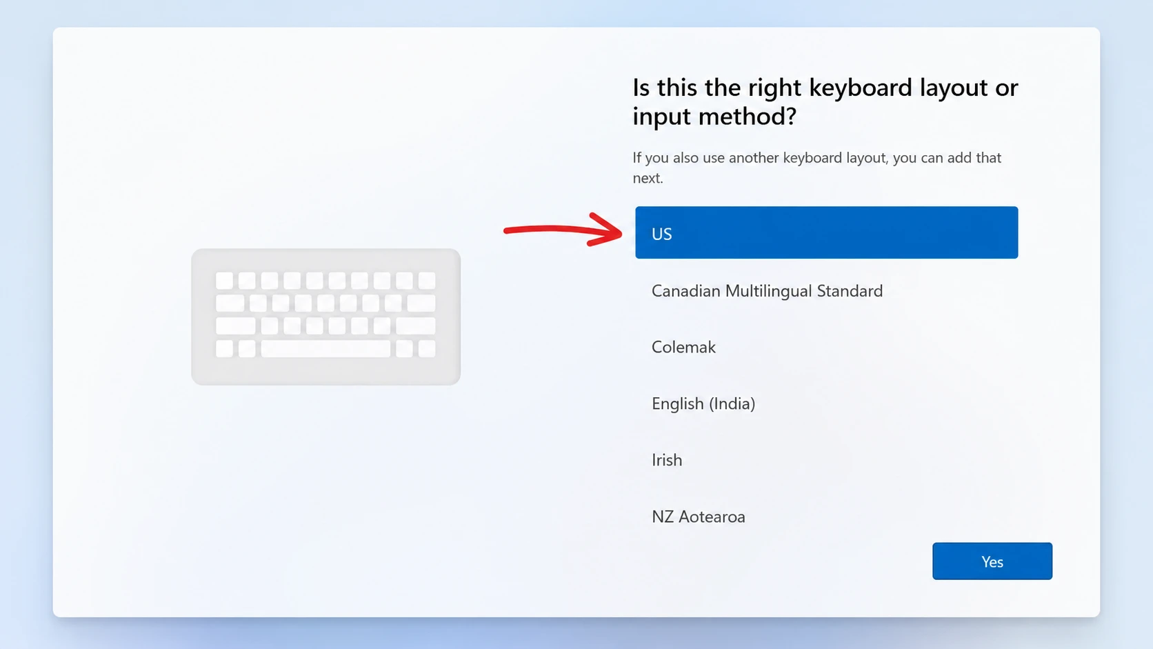 Keyboard layout