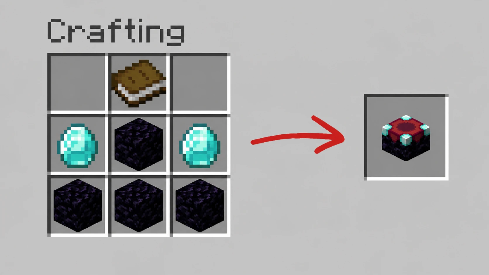 Crafting recipe for enchanting table
