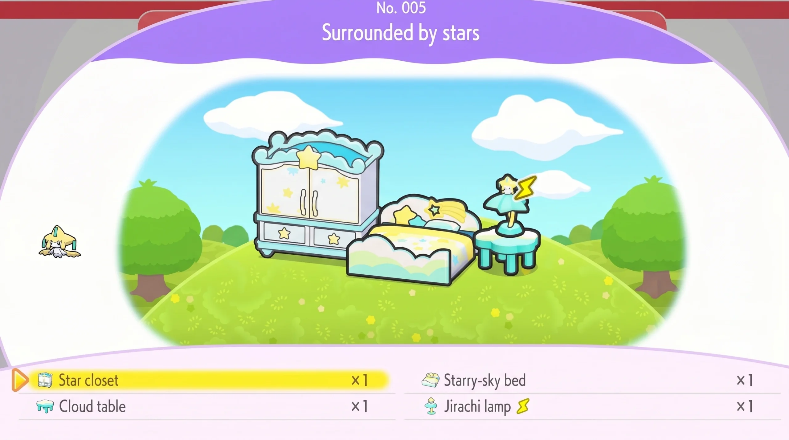 Surrounded by stars habitat  items in pokopia