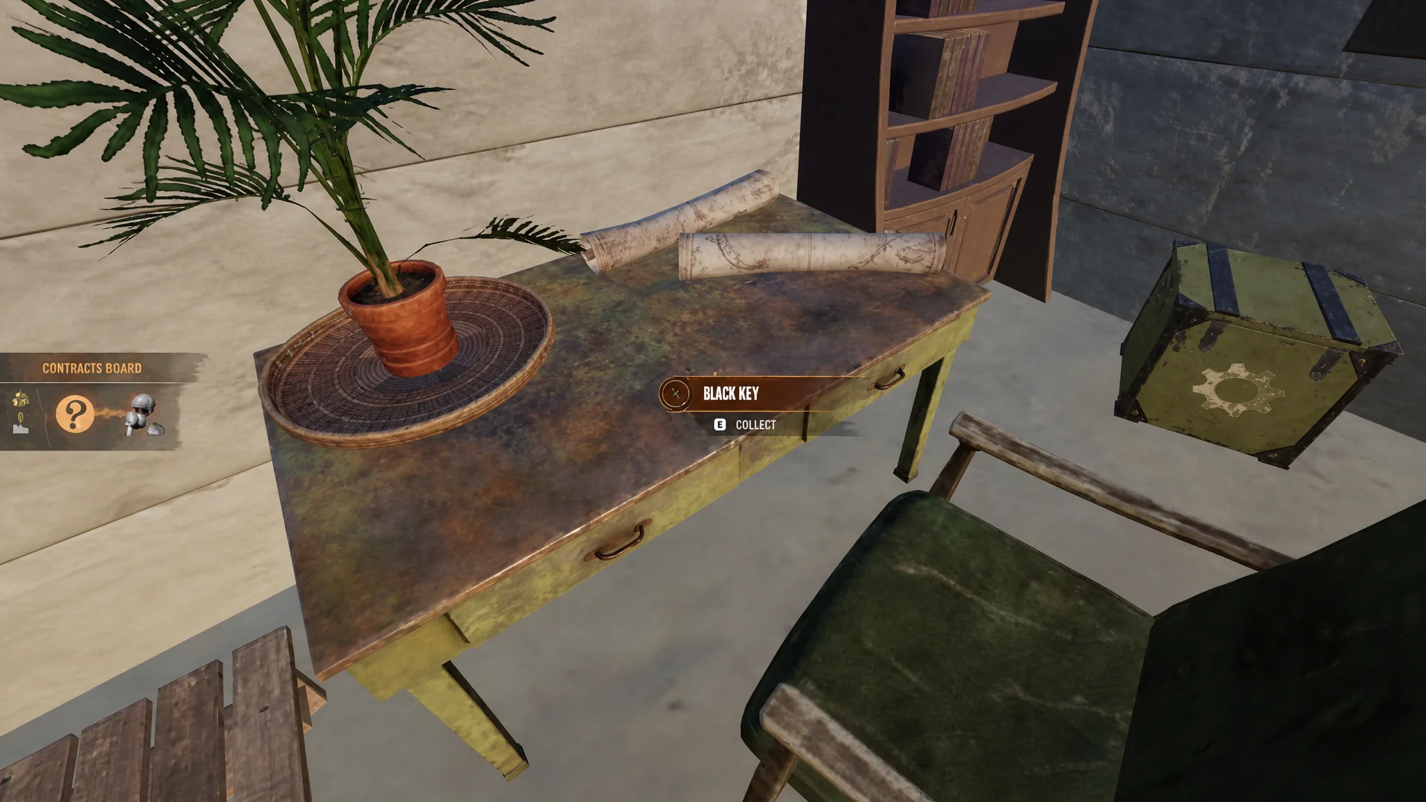 The Black Key on a desk inside the Fort Istria basement