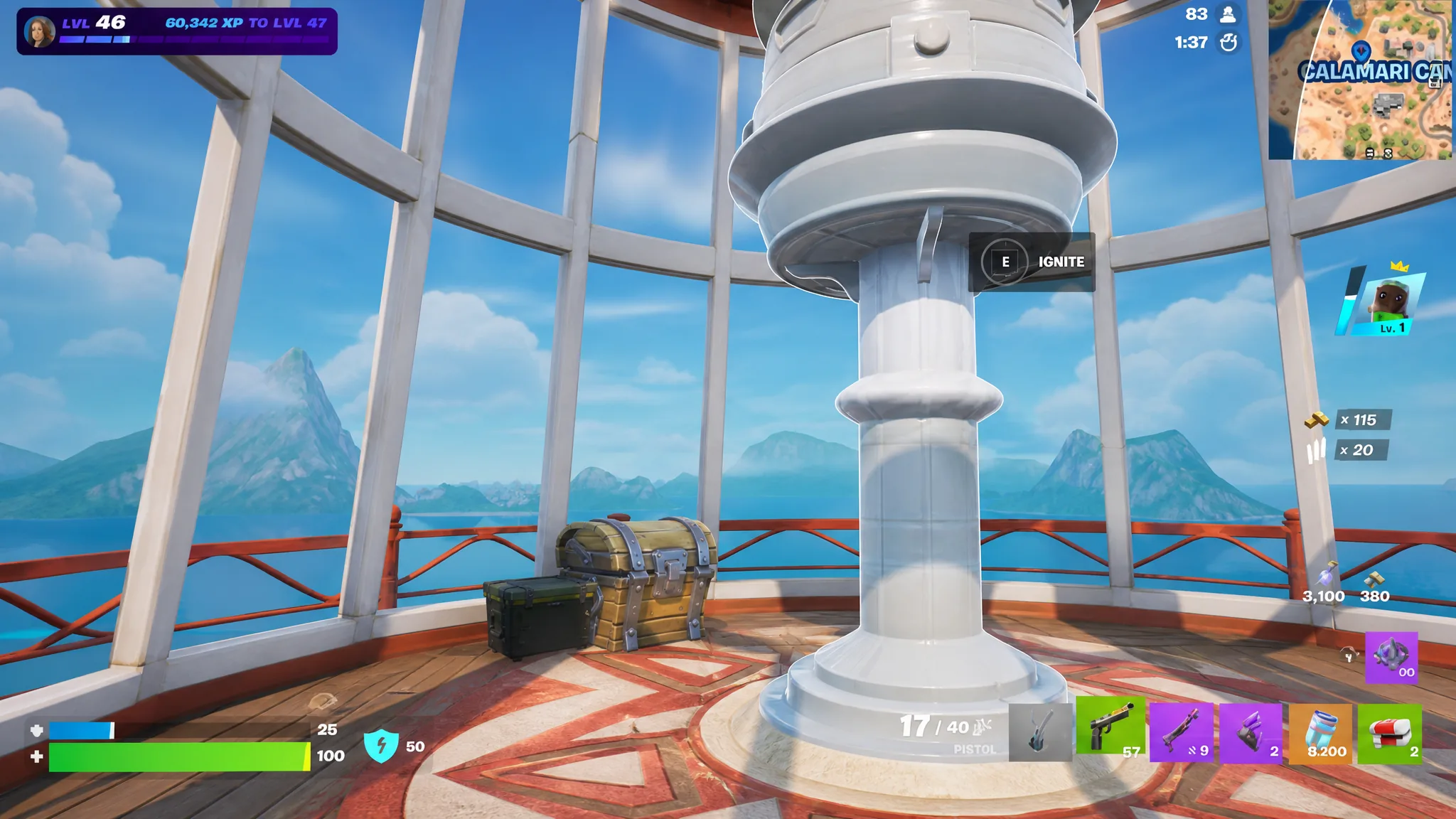 Igniting lighthouse light in fortnite