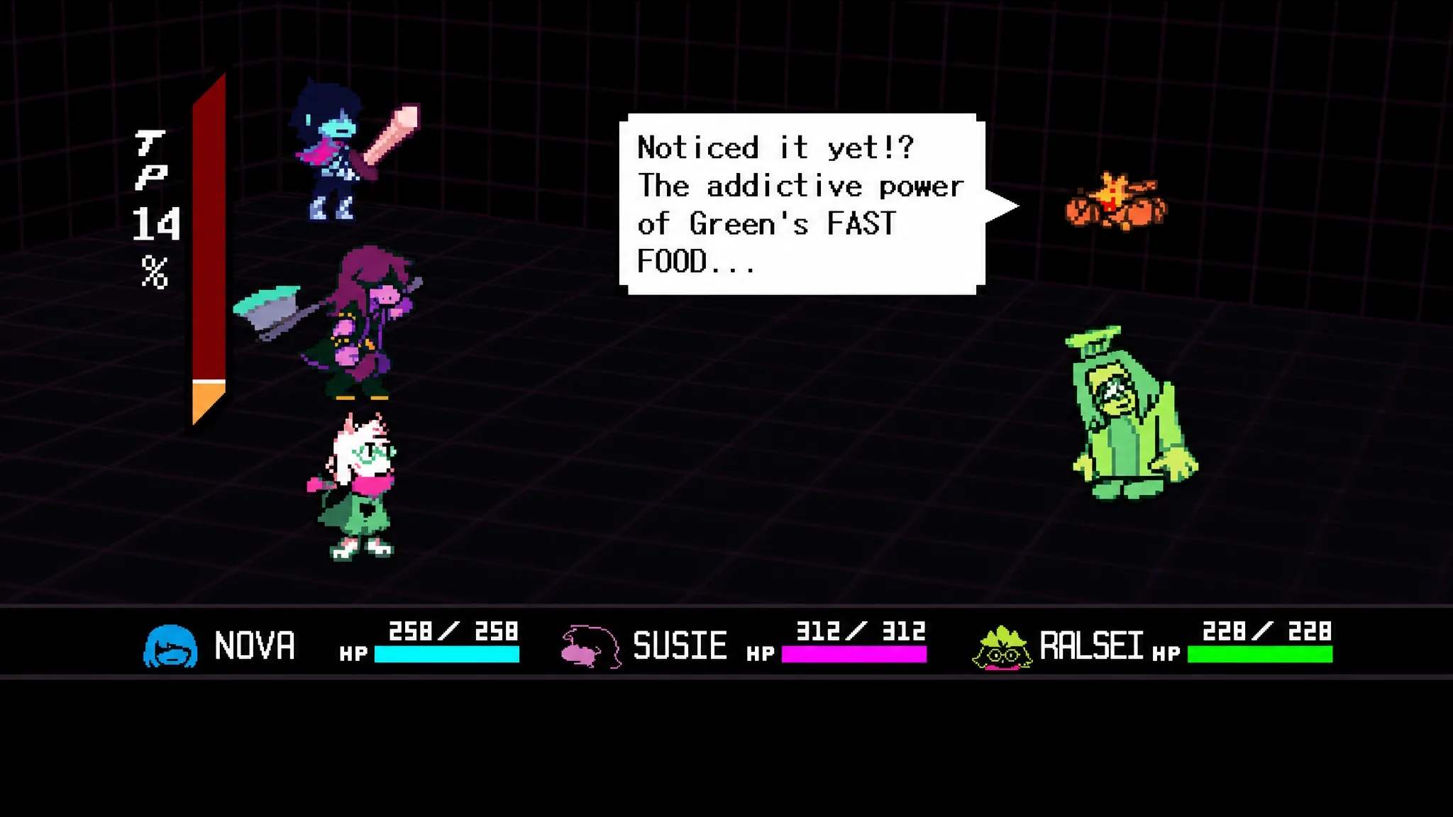 Battling Green and Orange in Deltarune