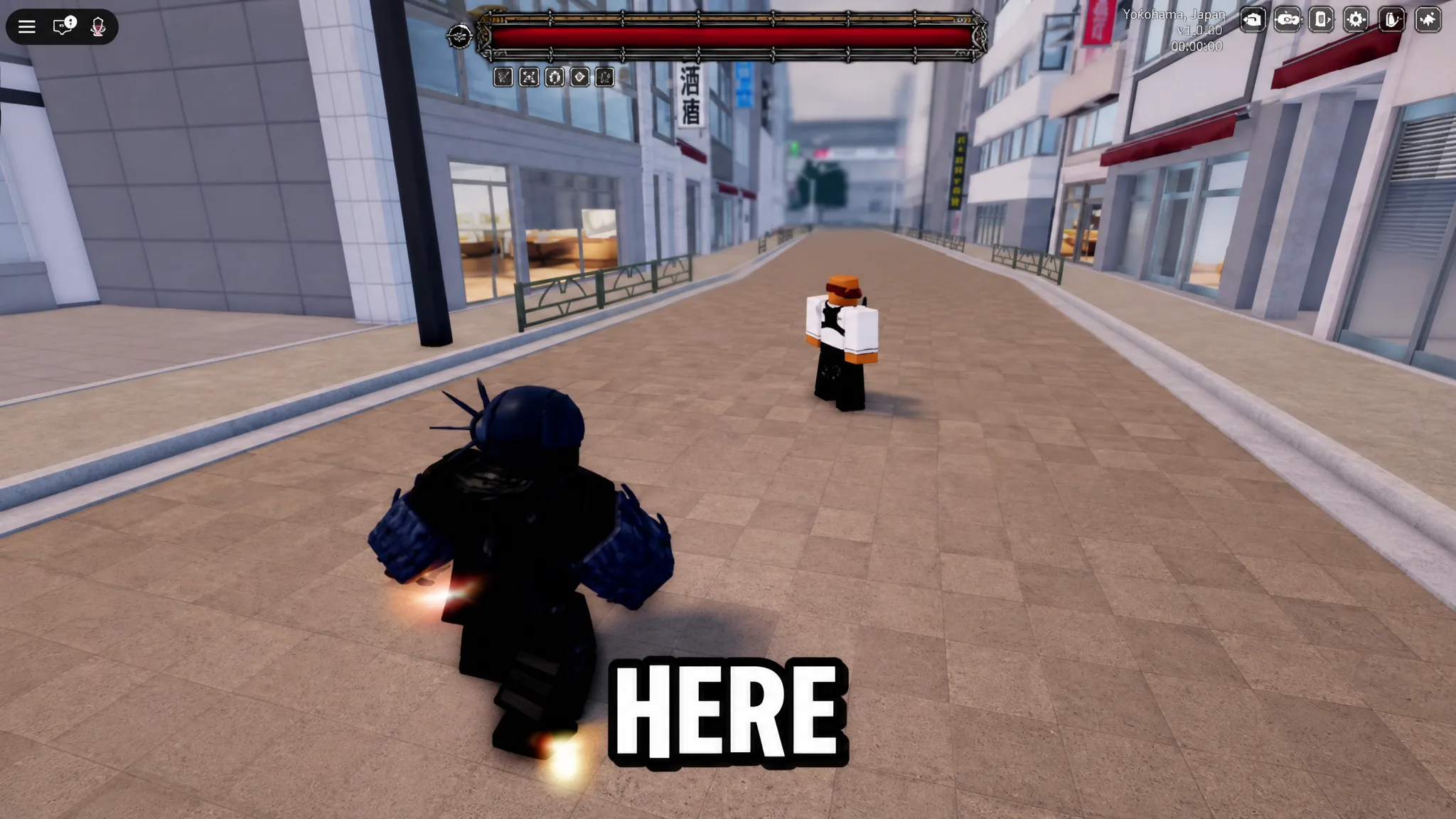 Player performing the Z skill from Bomb hybrid in Devil Hunter