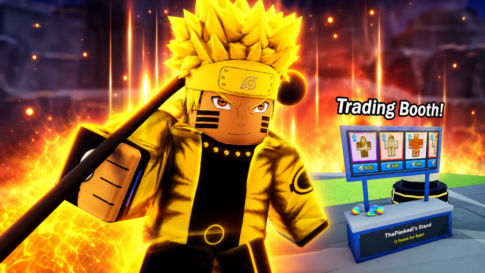 Screenshot of an Naruto character in Anime Racing Clicker for Roblox clicker guide