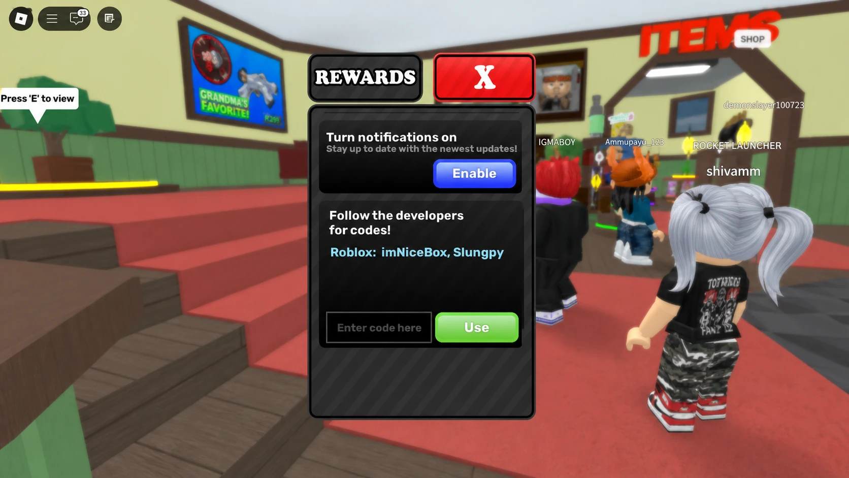 How to redeem Destroy Grandma Codes