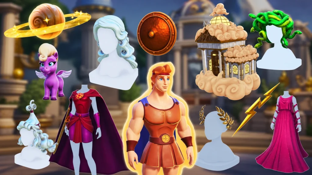 A bunch of rewards on the godly glamor star path in disney dreamlight valley