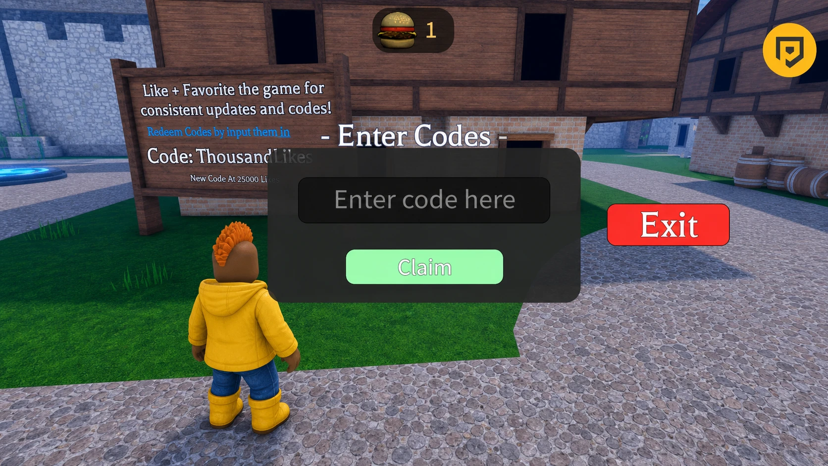 Dead Spells codes redemption screen showing the lizard NPC and code input box in the game lobby