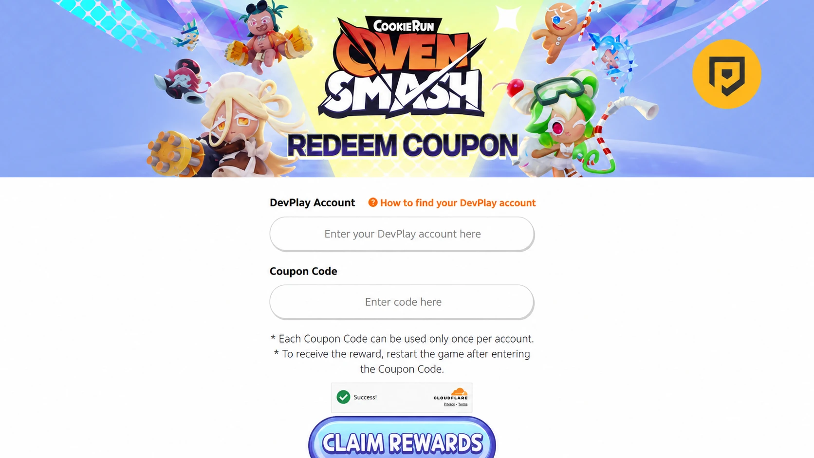 CookieRun OvenSmash codes: a codes redemption screen with cookies at the top of the page